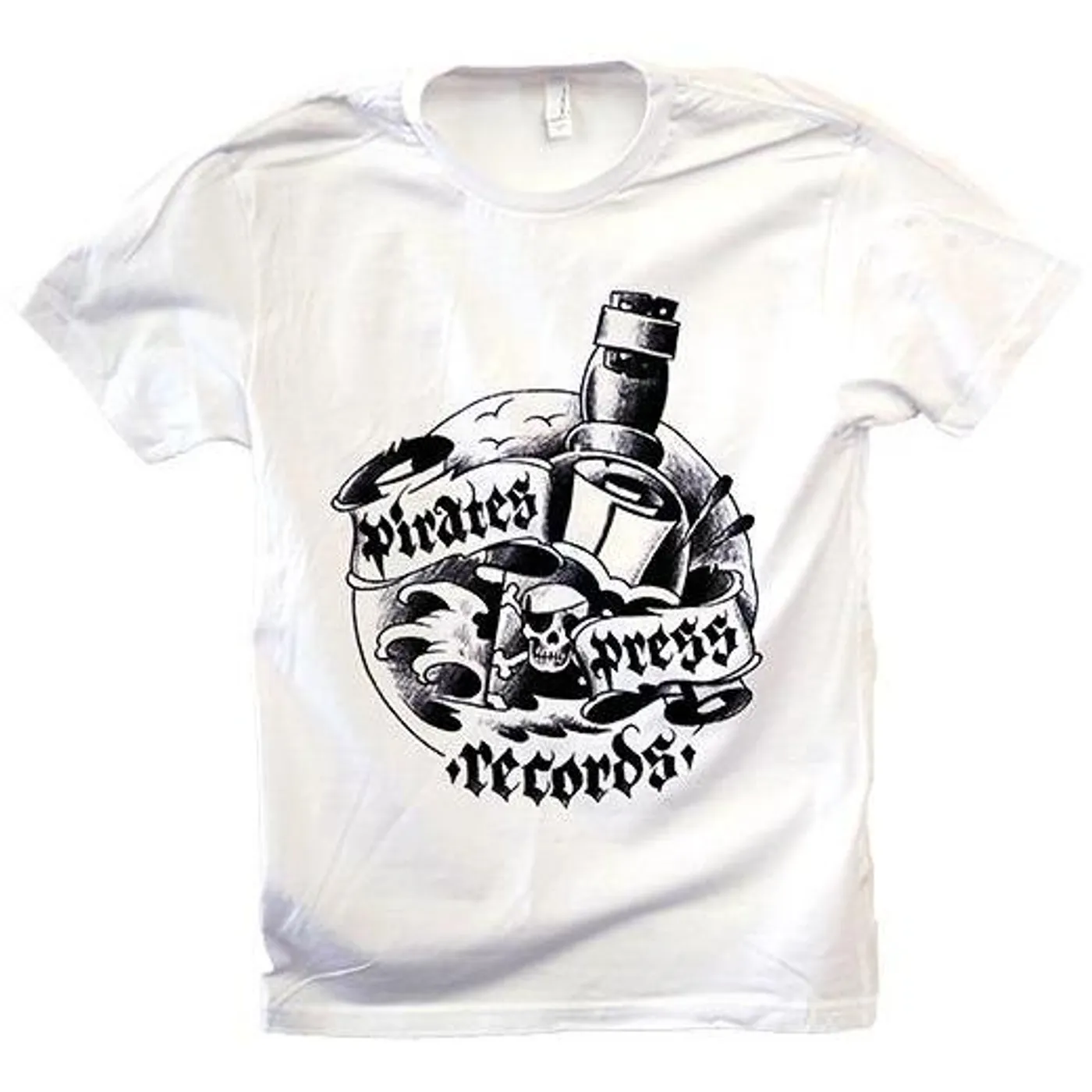 Pirates Press Records - Bottle - White on Black - T-Shirt - Youth