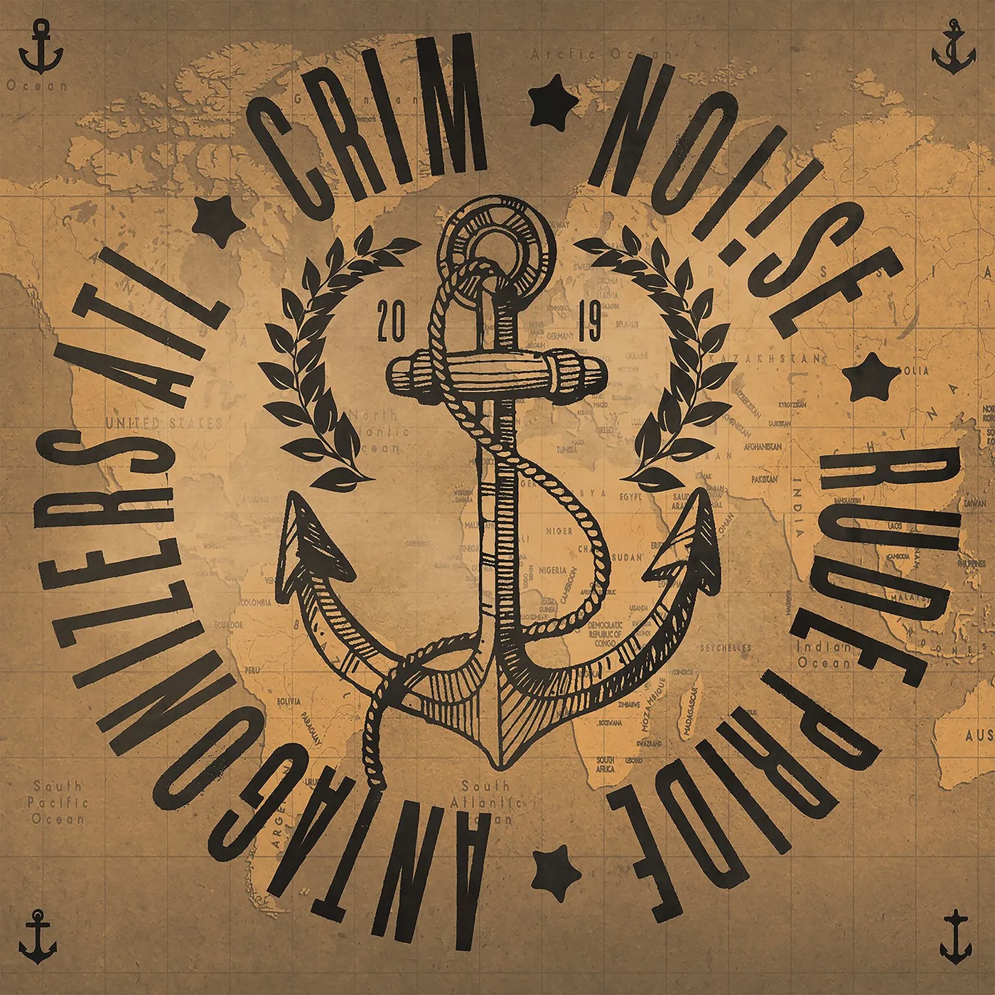 4 Way Split - Crim, Antagonizers ATL, Noi!se, Rude Pride 7" (Vinyl)