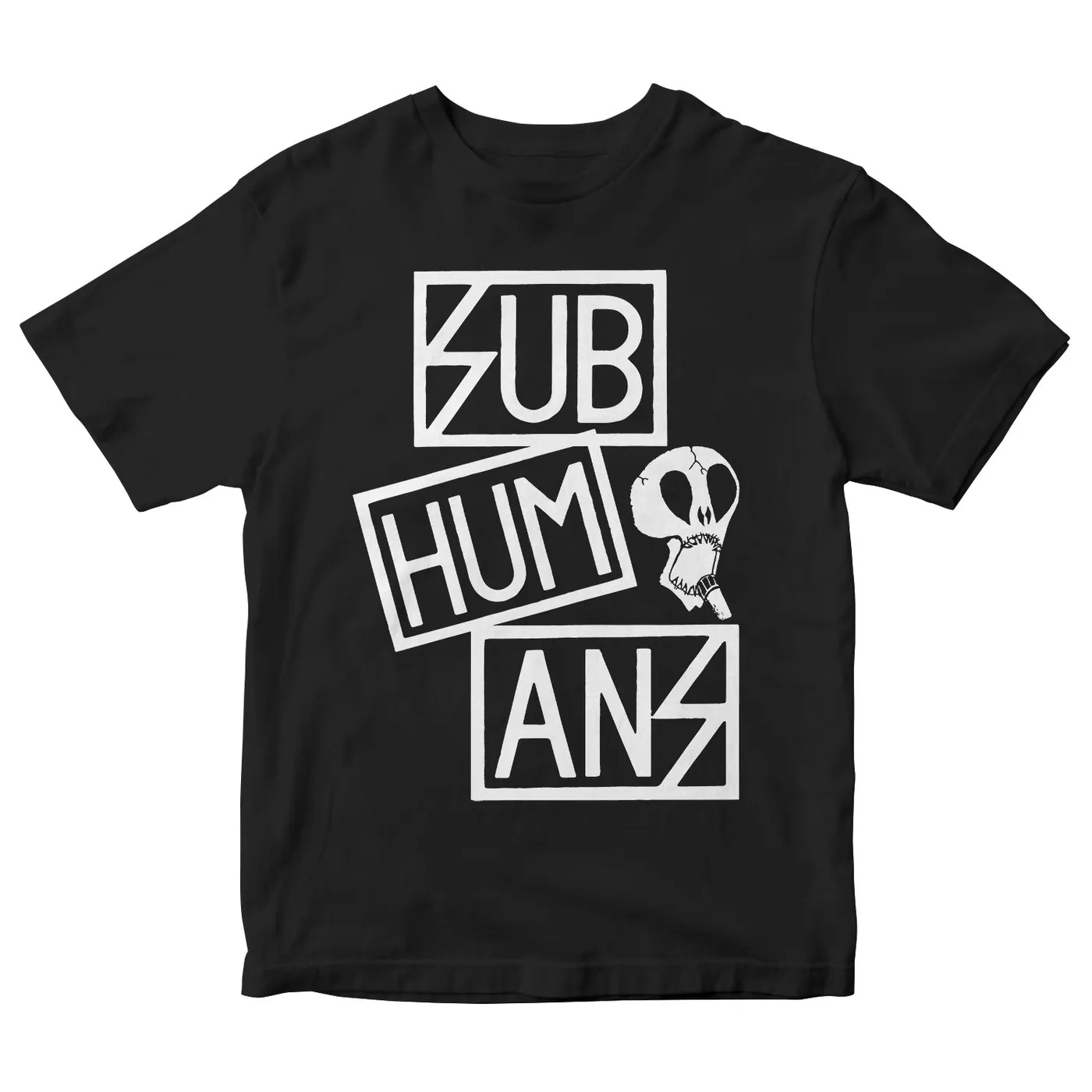 Subhumans - Small Skull & Three Part Logo - Black - T-shirt