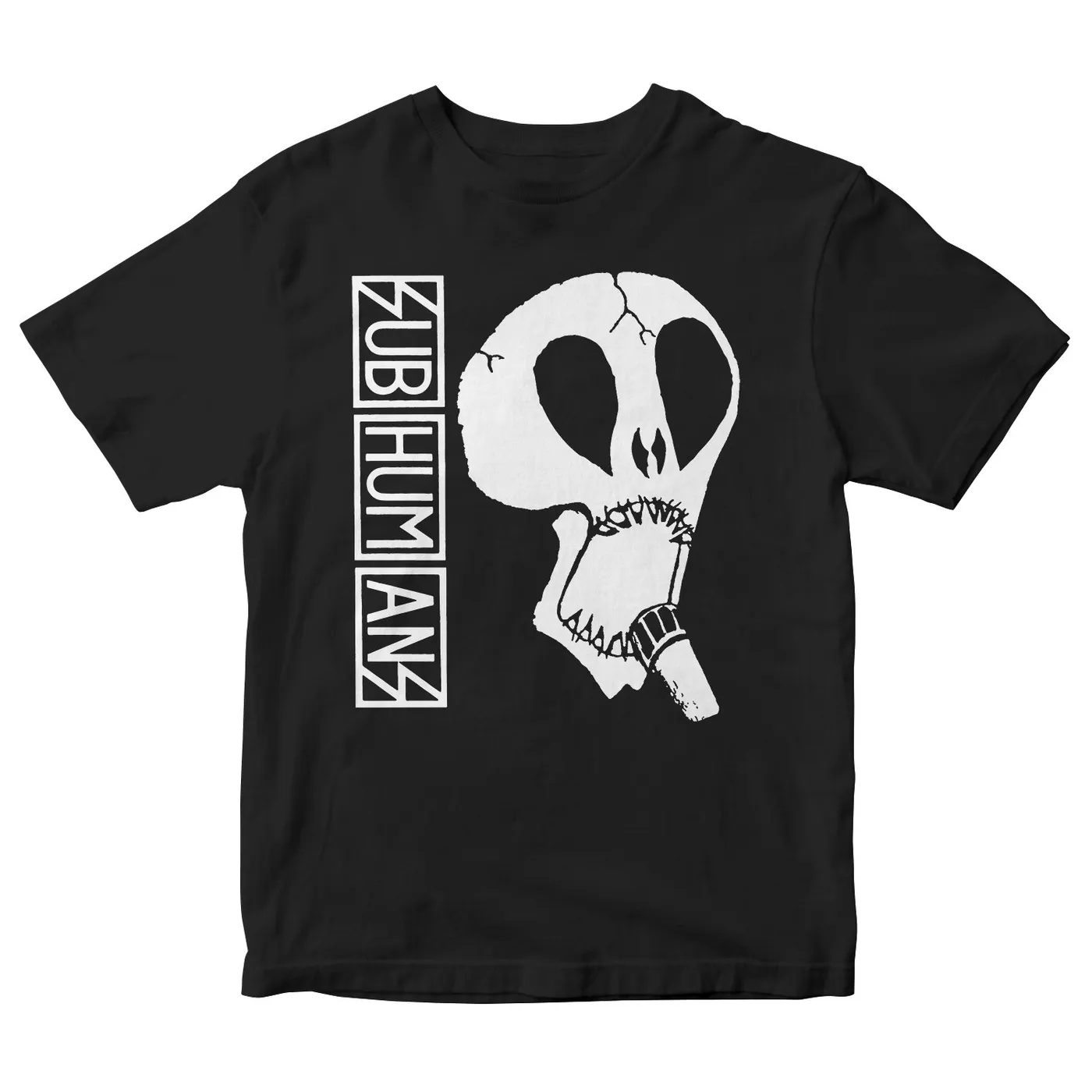 Subhumans - Large Skull & Vertical Logo - Black - T-shirt