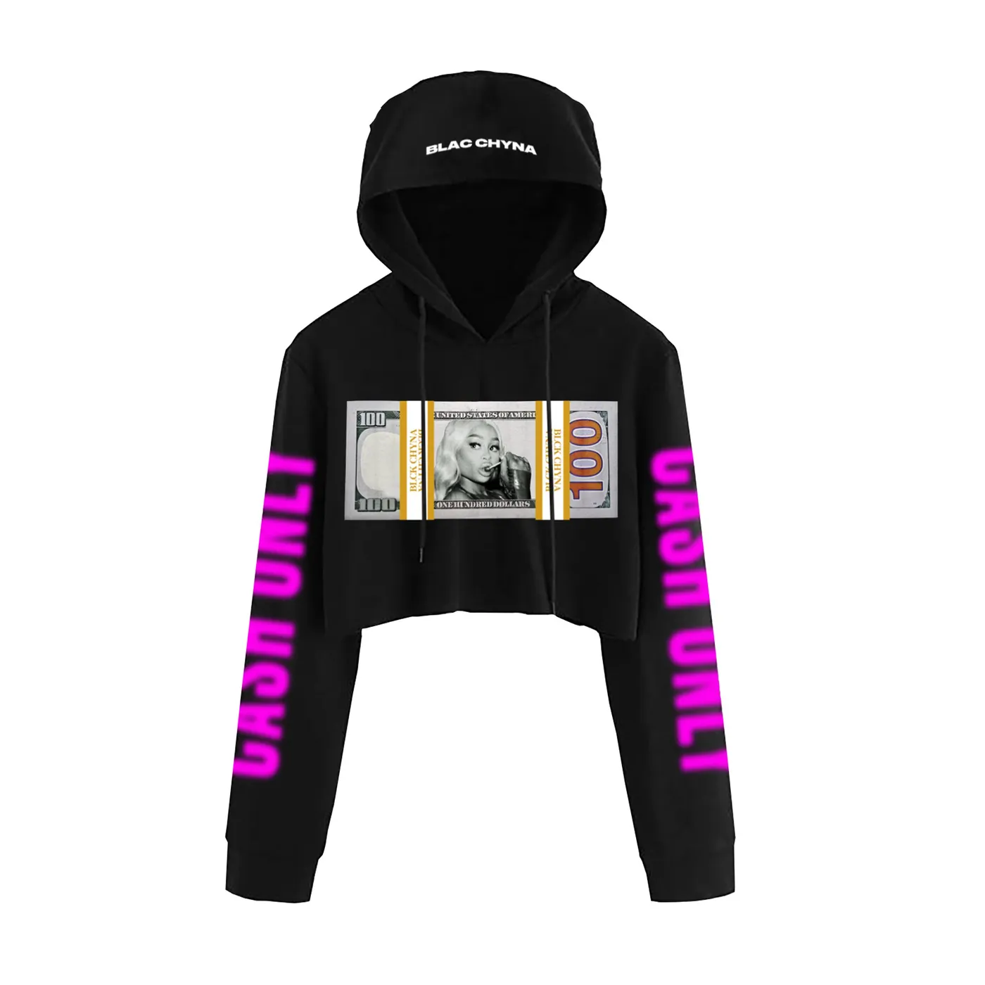 Blac Chyna Cash Only Crop Hoodie + Digital Single