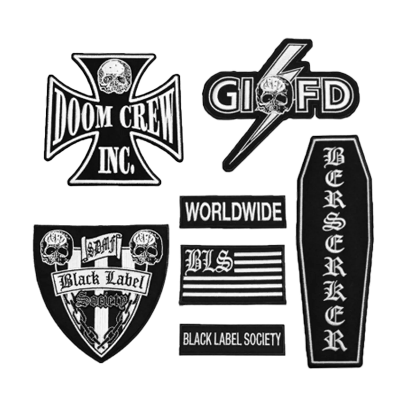 Black Label Society BLS Front Patch Set