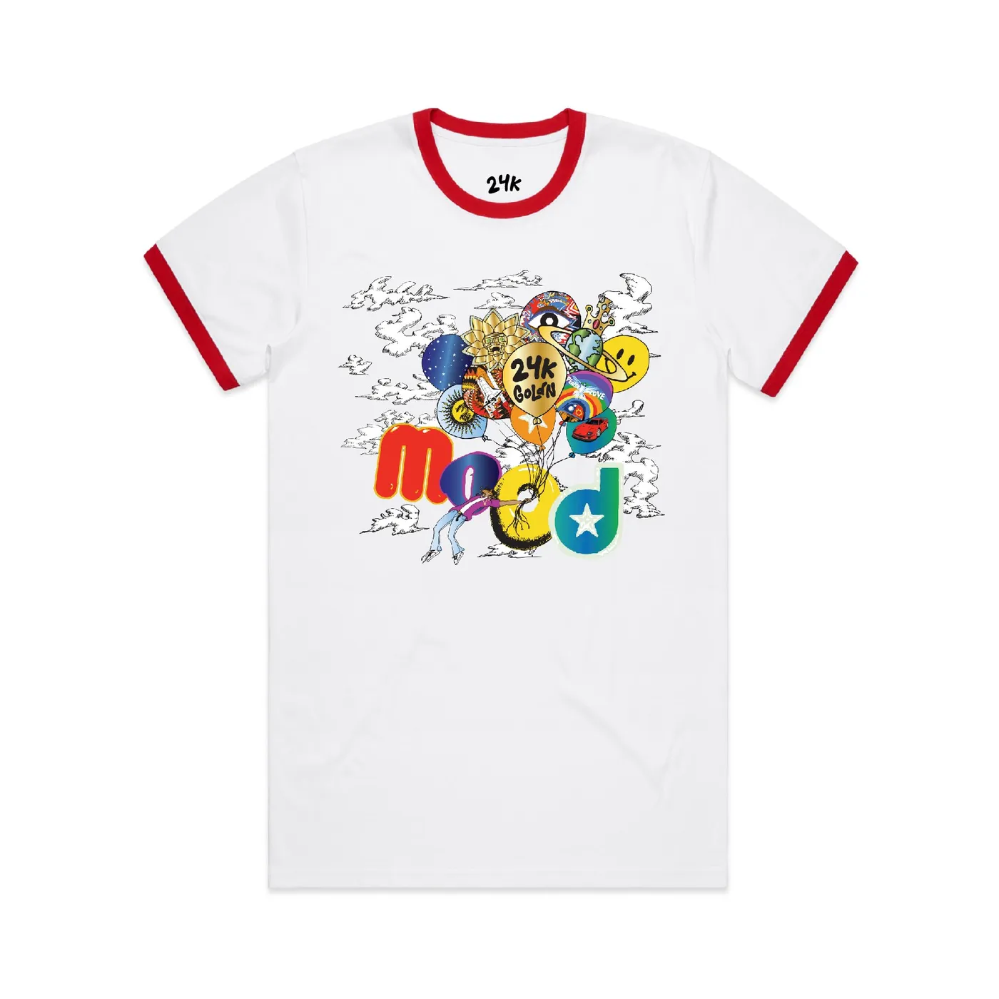 24kGoldn mood ringer tee / red