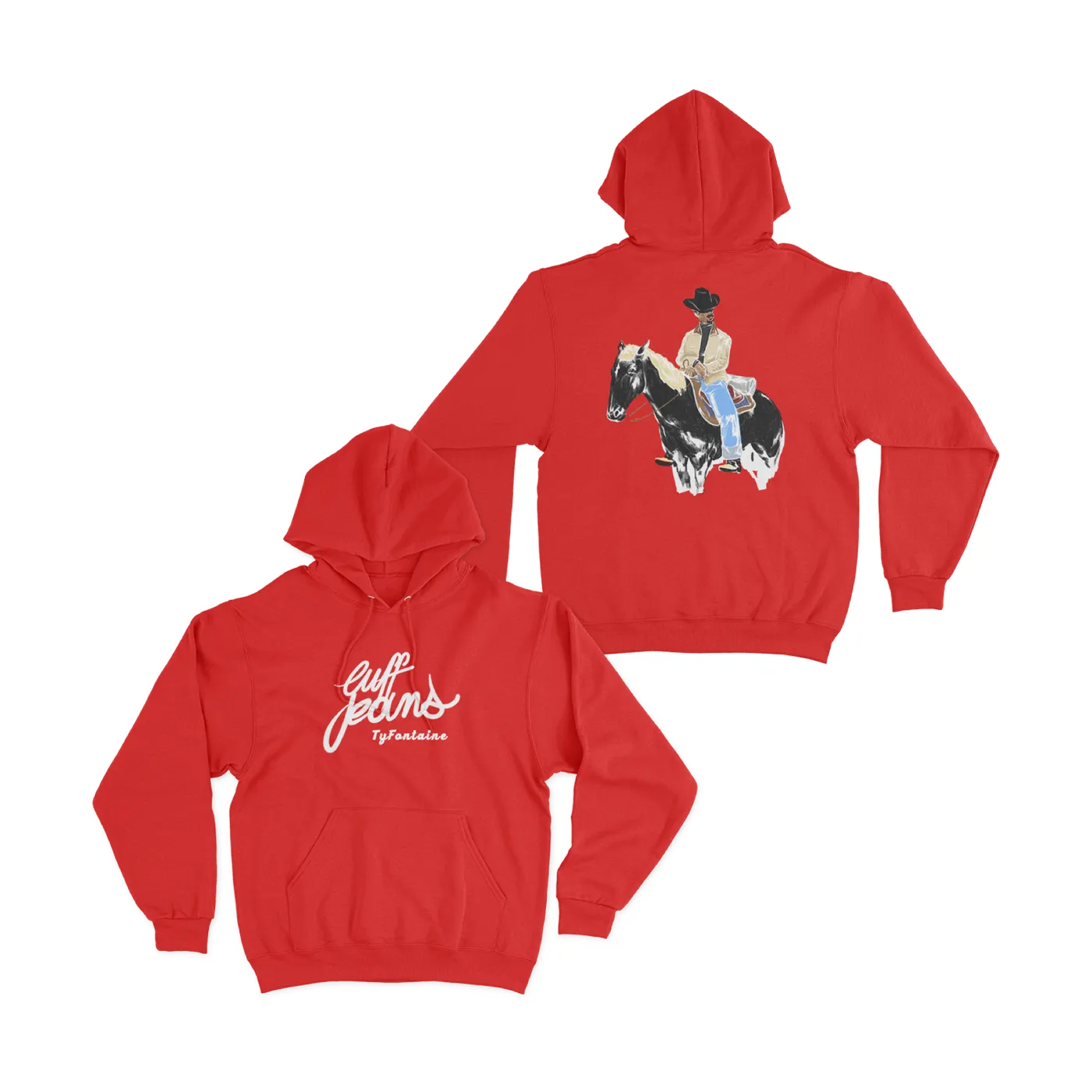 TyFontaine Cuff Jeans Hoodie - Red