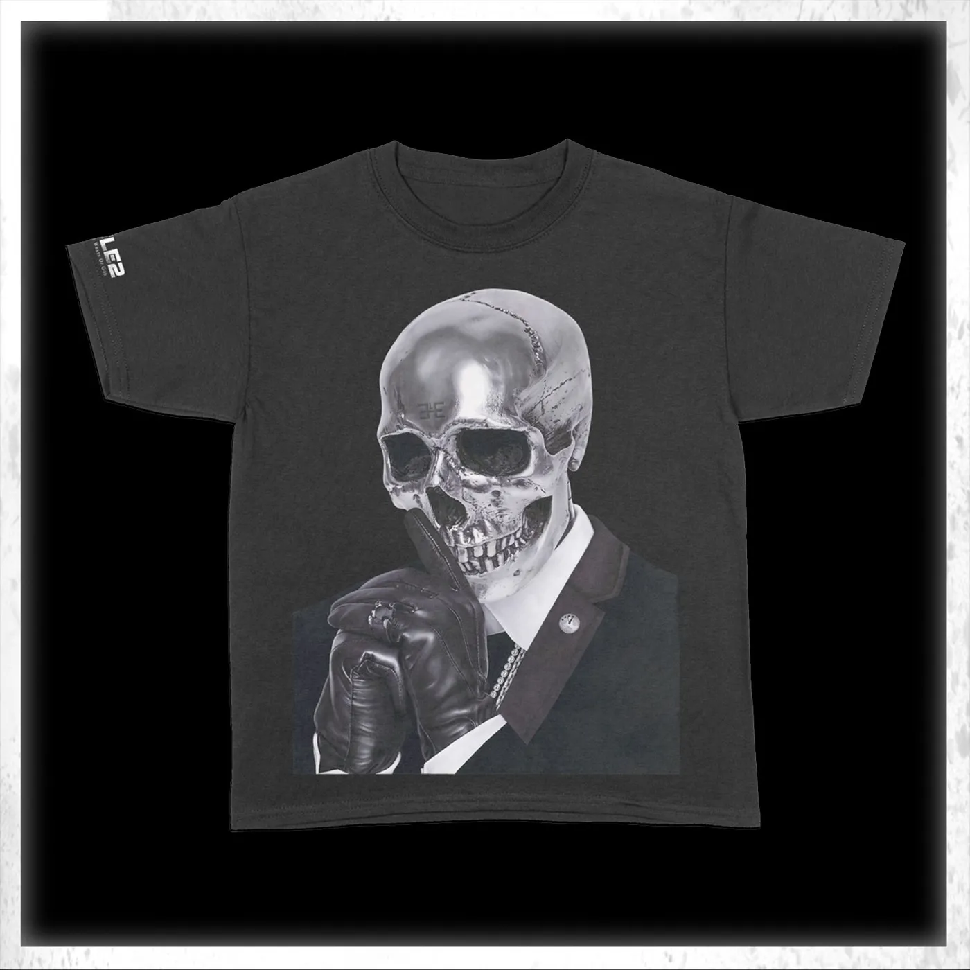 Busta Rhymes Silver Skull - Black T-Shirt