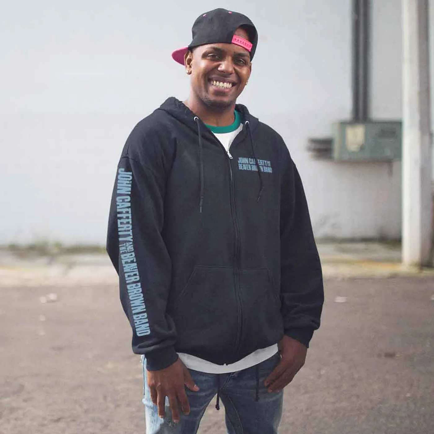 JOHN CAFFERTY Logo Zip Hoodie