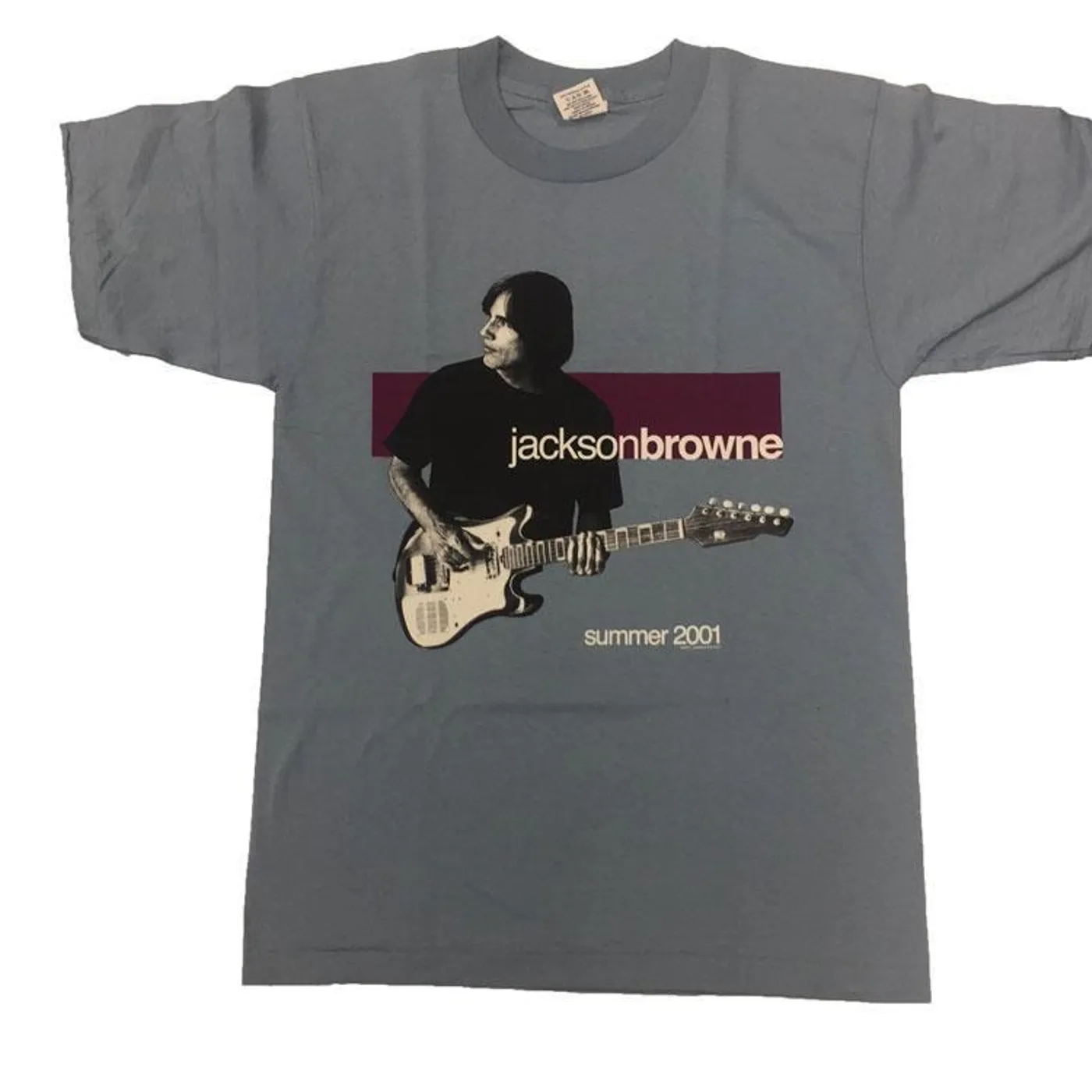 JACKSON BROWNE US Summer 2001 Grey and Maroon Tour Shirt