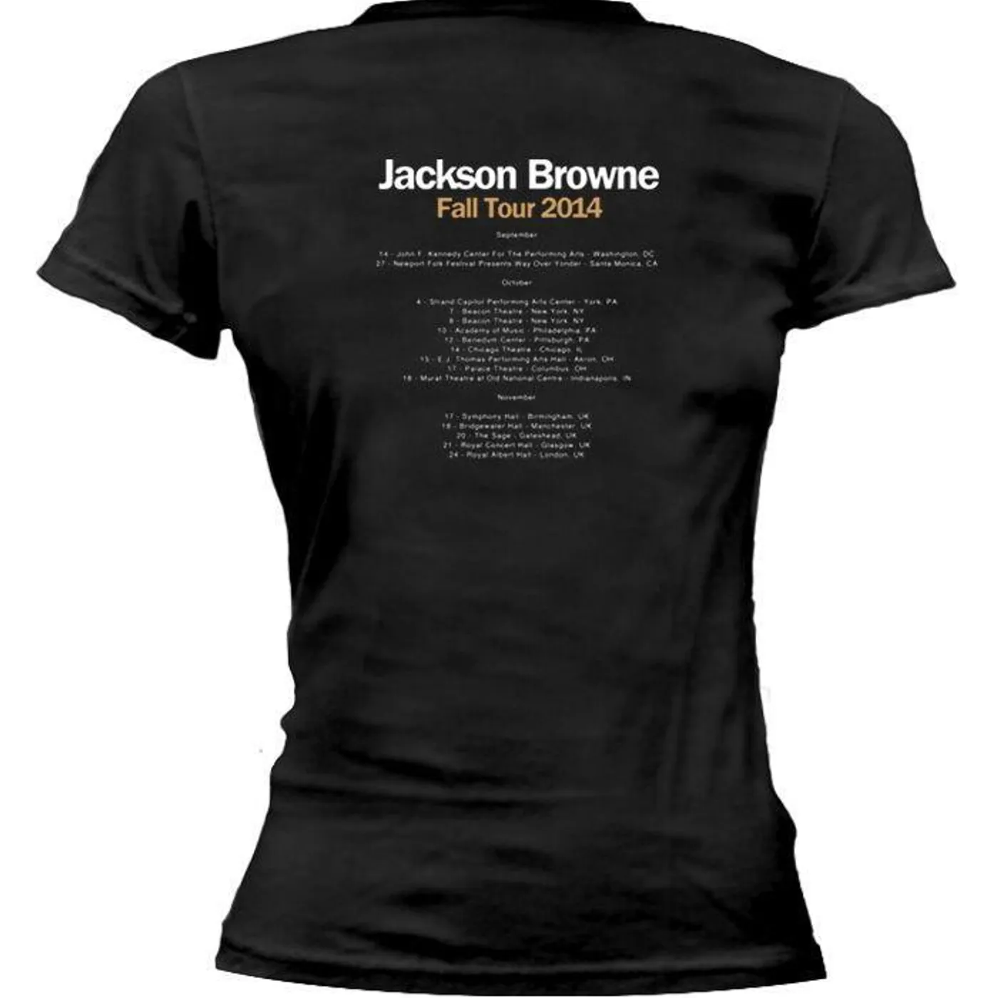 JACKSON BROWNE Standing In The Breach 2014 Tour Ladies Tee
