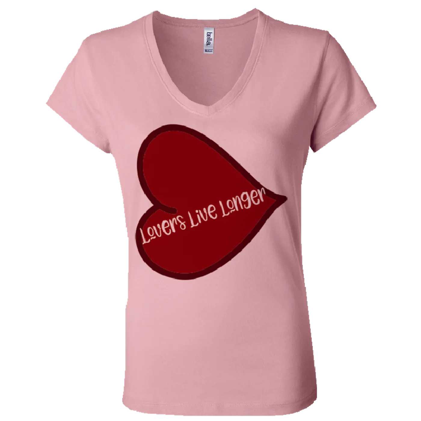 Honky Tonk Ranch Ladies Pink V Neck Lovers Tee