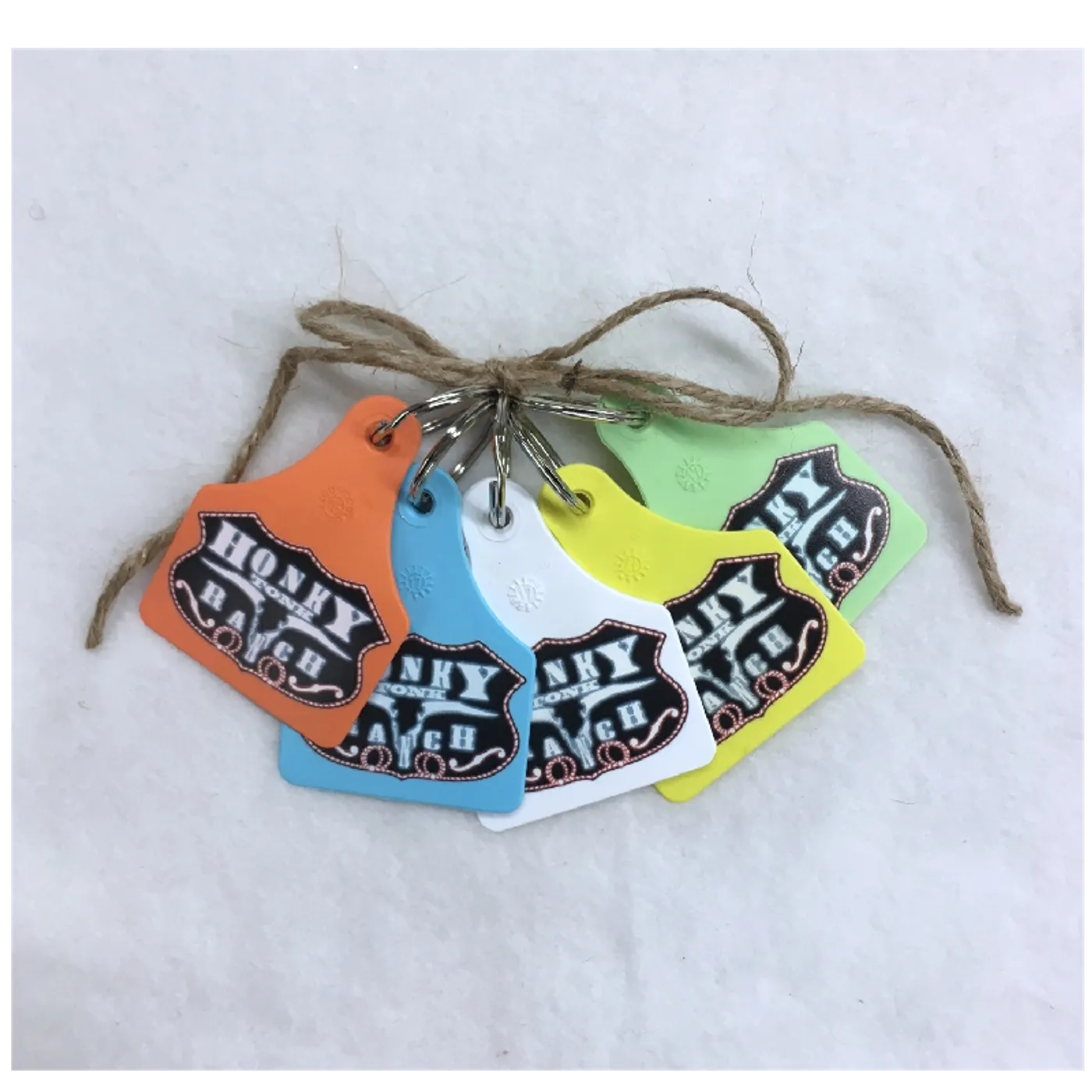 Honky Tonk Ranch Cow Tag Keyrings