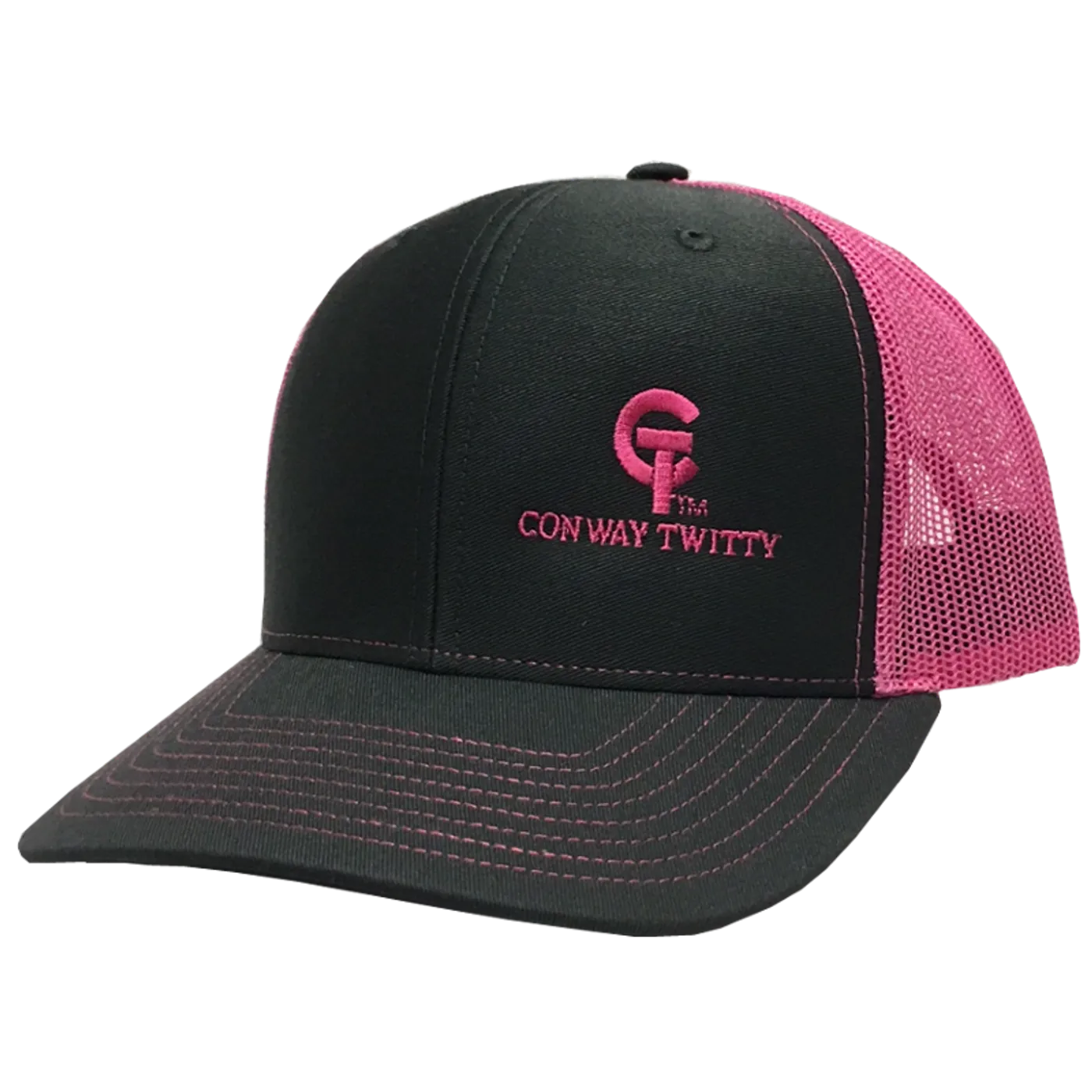 Conway Twitty Charcoal and Pink Ballcap