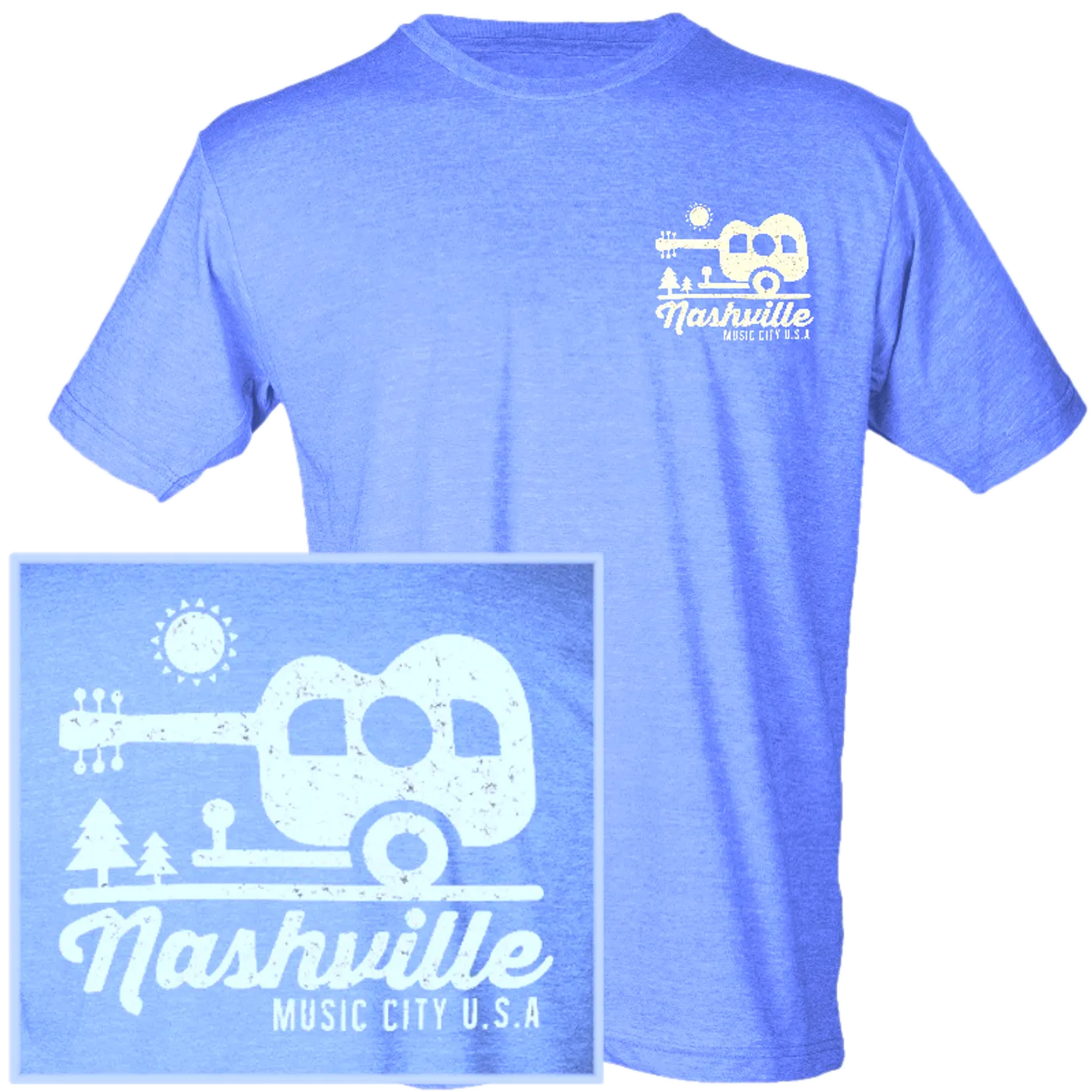 Richards And Southern Nashville Heather Royal Blue Camper Tee
