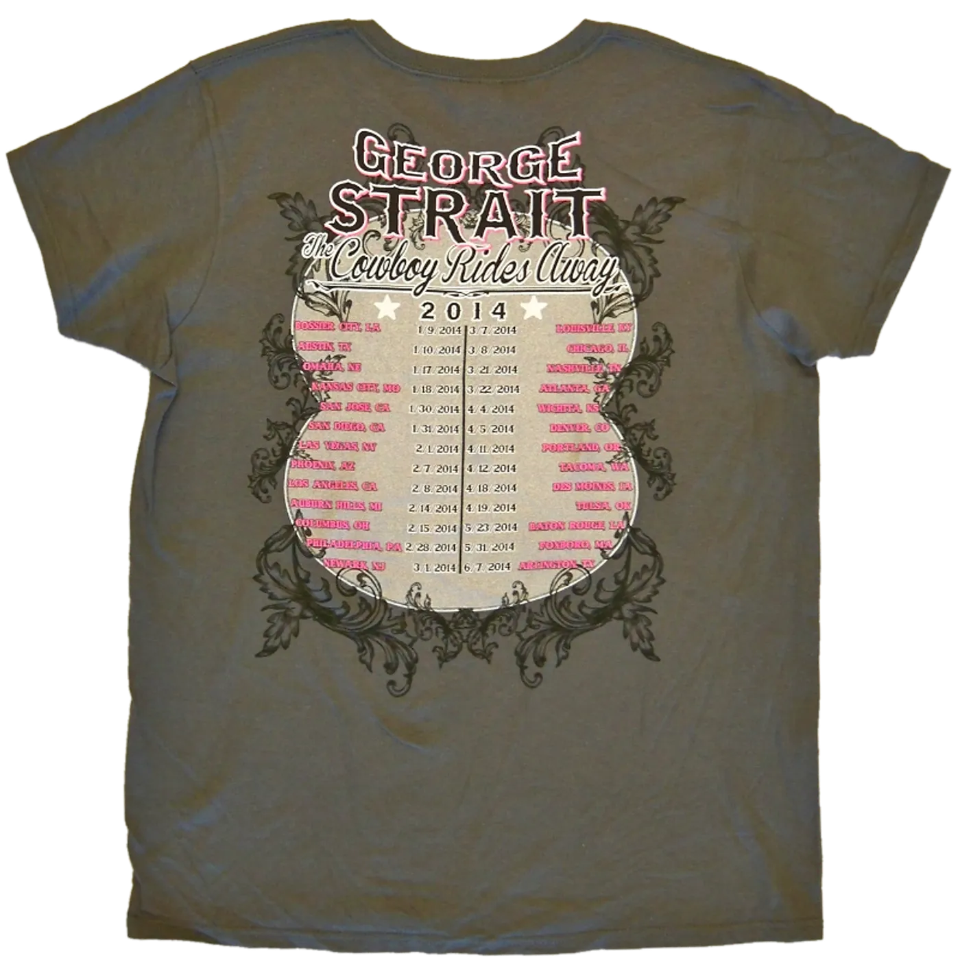 George Strait Ladies Charcoal Logo Tee