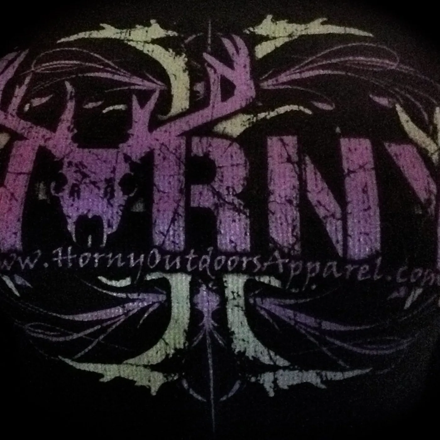 Horny Outdoor Apparel HOA Ladies Black w/ Purple Antlers Thermal Hoodie