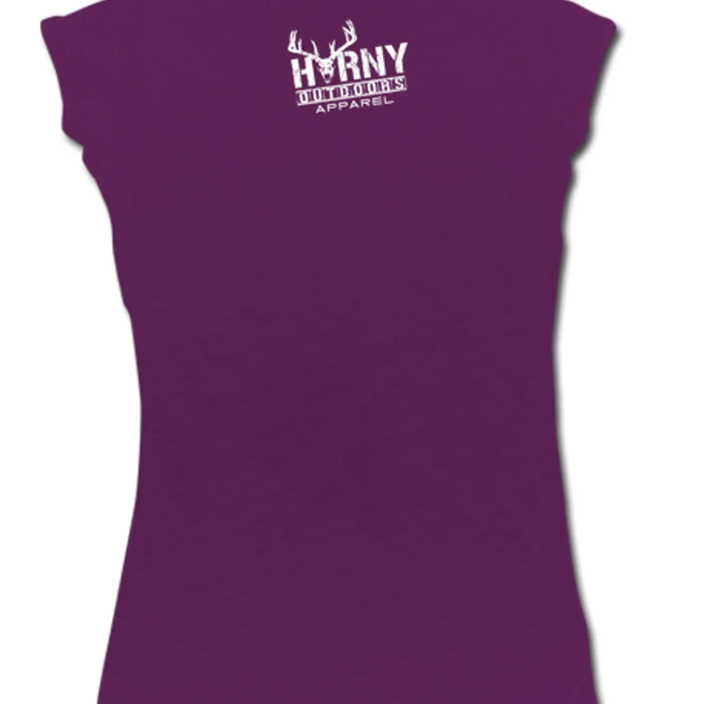 Horny Outdoor Apparel HOA Ladies White Cap Sleeve Tee- Original HORNY Design