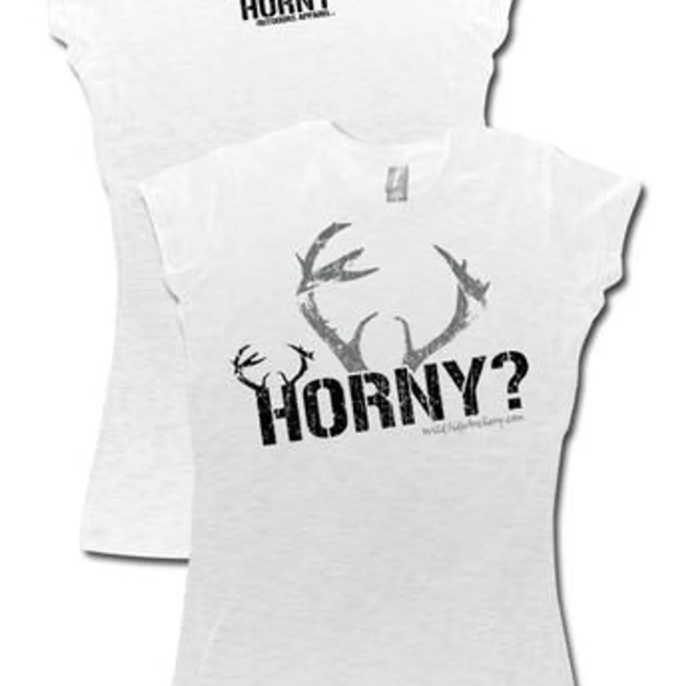 Horny Outdoor Apparel HOA Ladies White Cap Sleeve Tee- Original HORNY Design