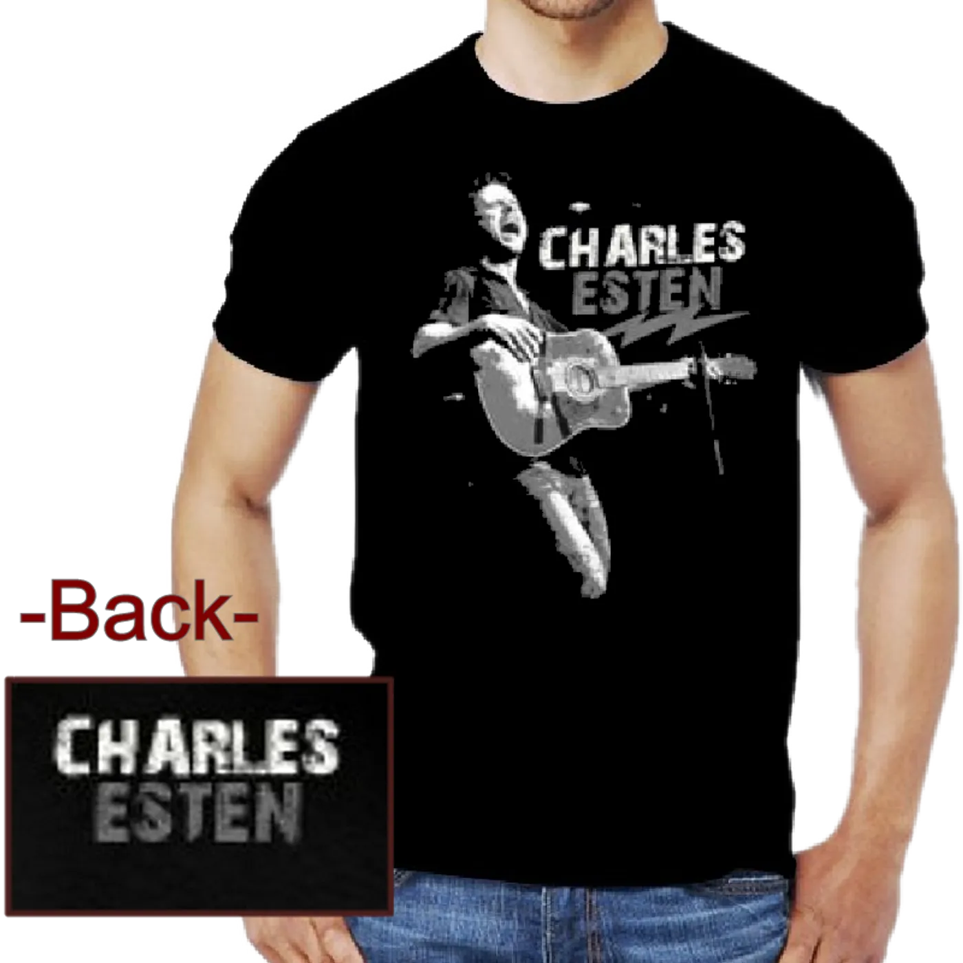 Charles Esten Black Tee- Live Shot