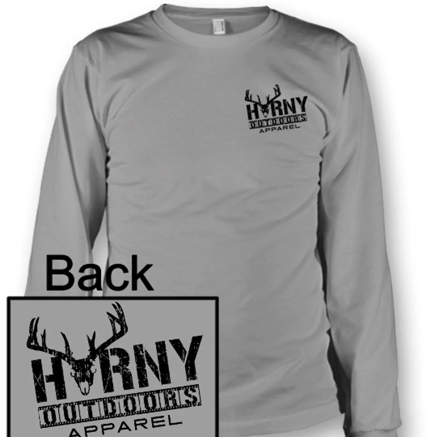 Horny Outdoor Apparel HOA Horny Long Sleeve Grey Tee