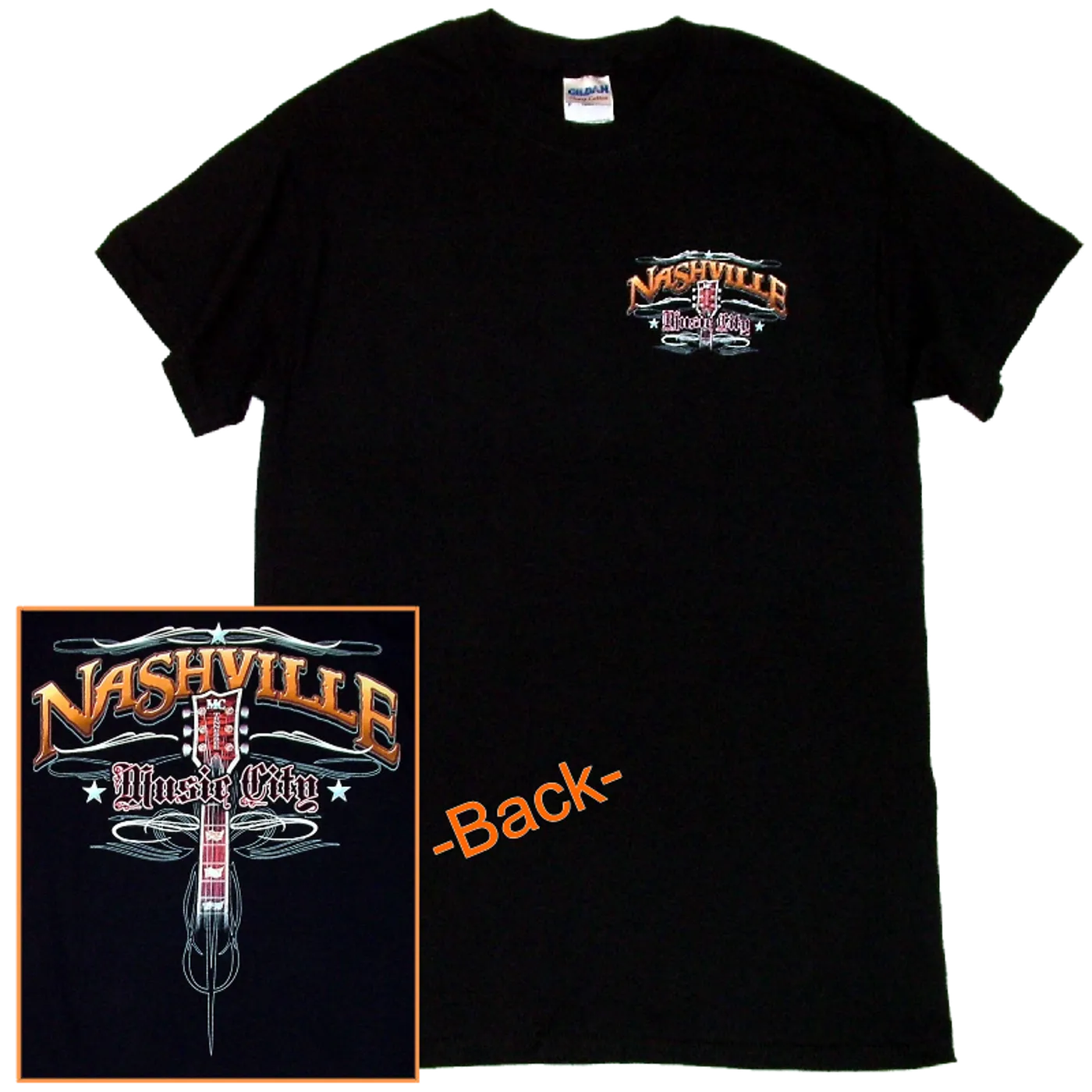 Richards And Southern Nashville Black Guitar Tee