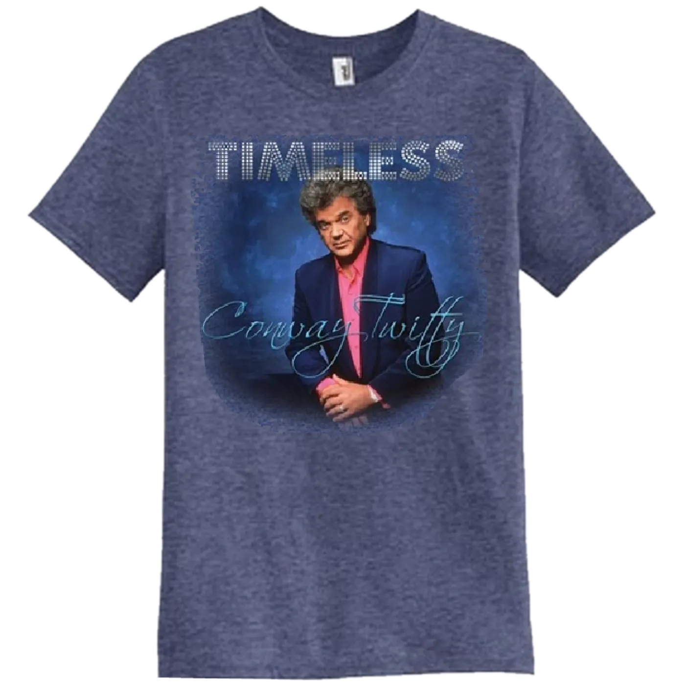 Conway Twitty Unisex Heather Blue Timeless Photo Tee
