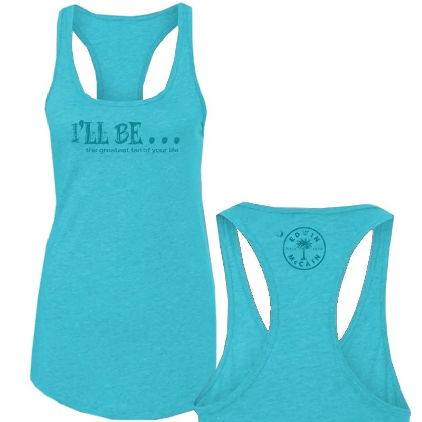 Edwin McCain Ladies Tahiti Blue Racerback Tank