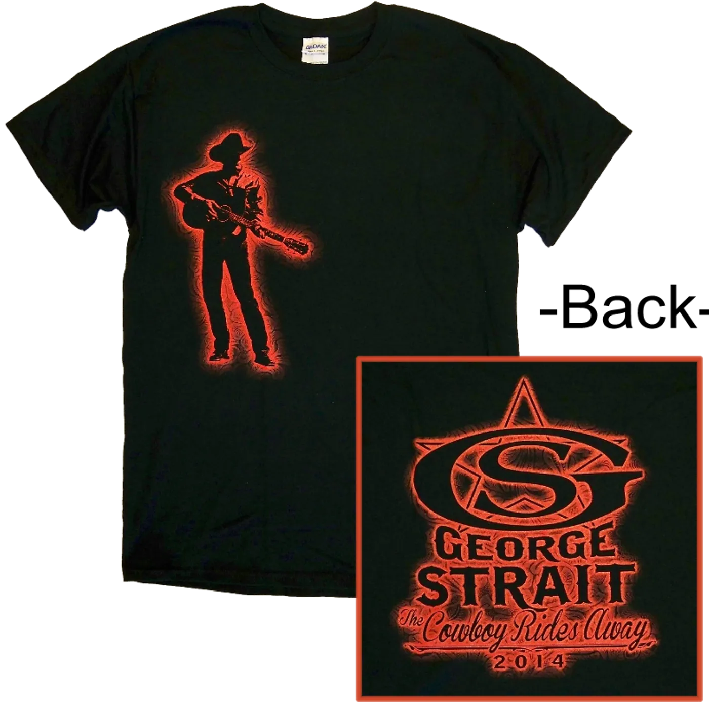 George Strait Black w/ Red Silhouette Tee