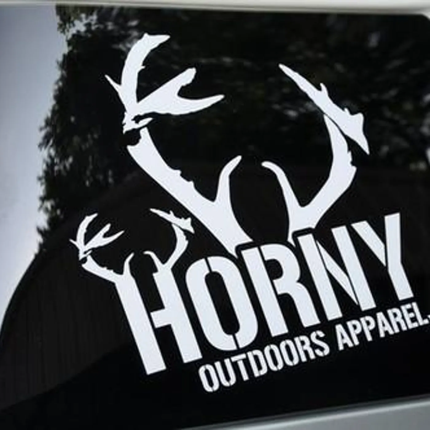 Horny Outdoor Apparel Horny Outdoors Apparel Large Sticker- Center Antlers