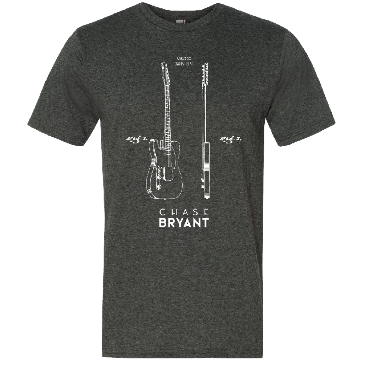 Chase Bryant Dark Heather Grey Guitar Tee