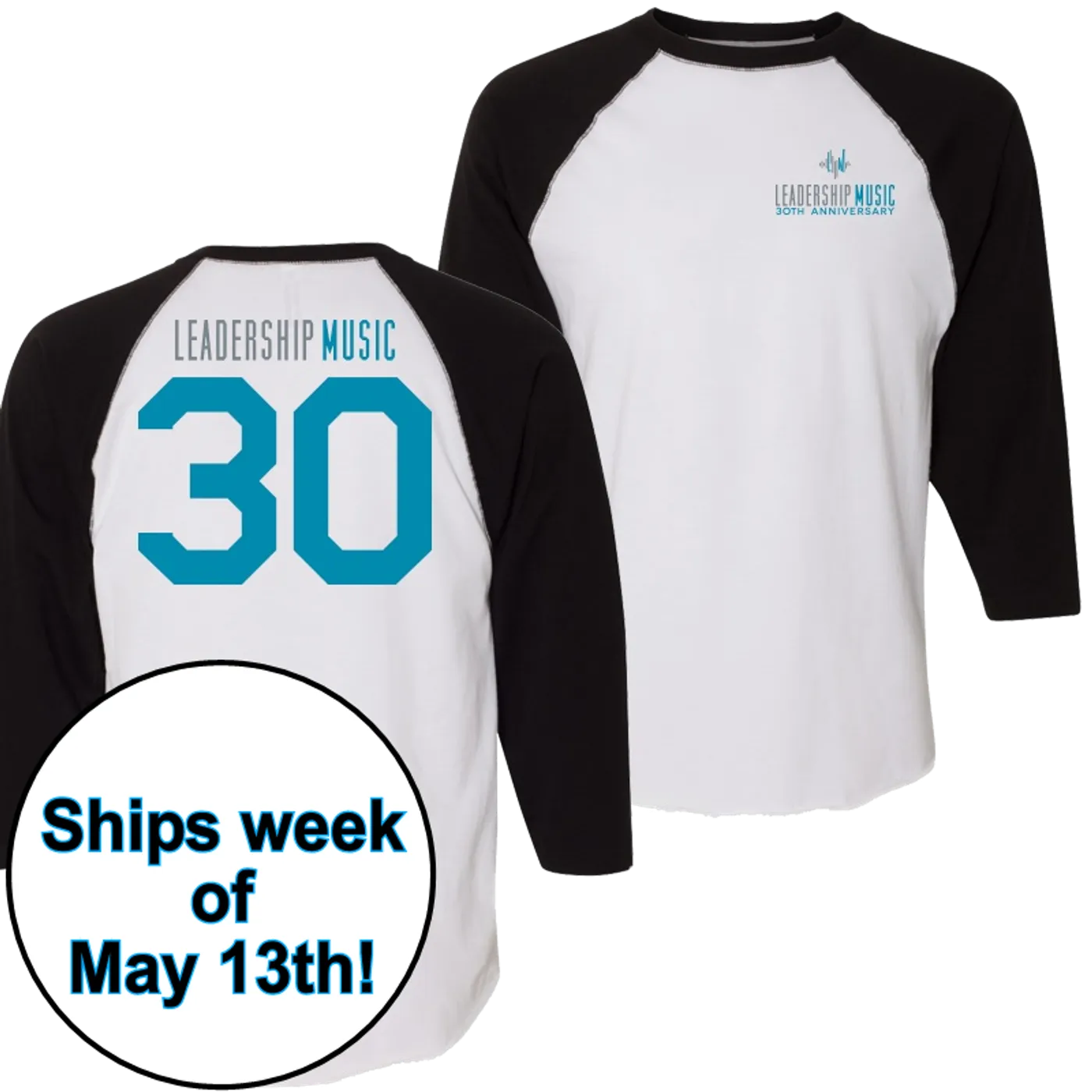 Leadership Music White and Black Raglan Tee- PRESALE