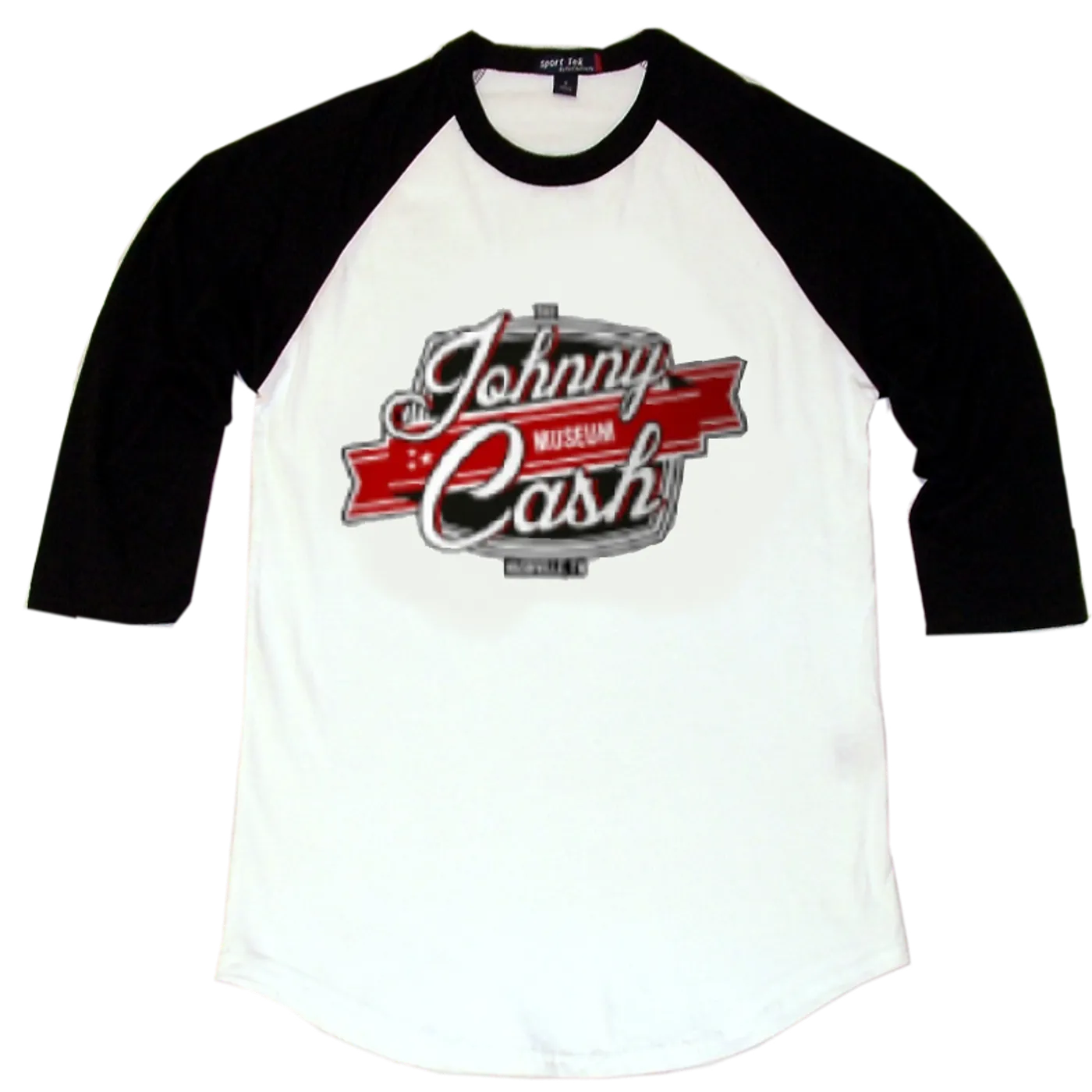 Johnny Cash Museum White and Black Baseball Tee
