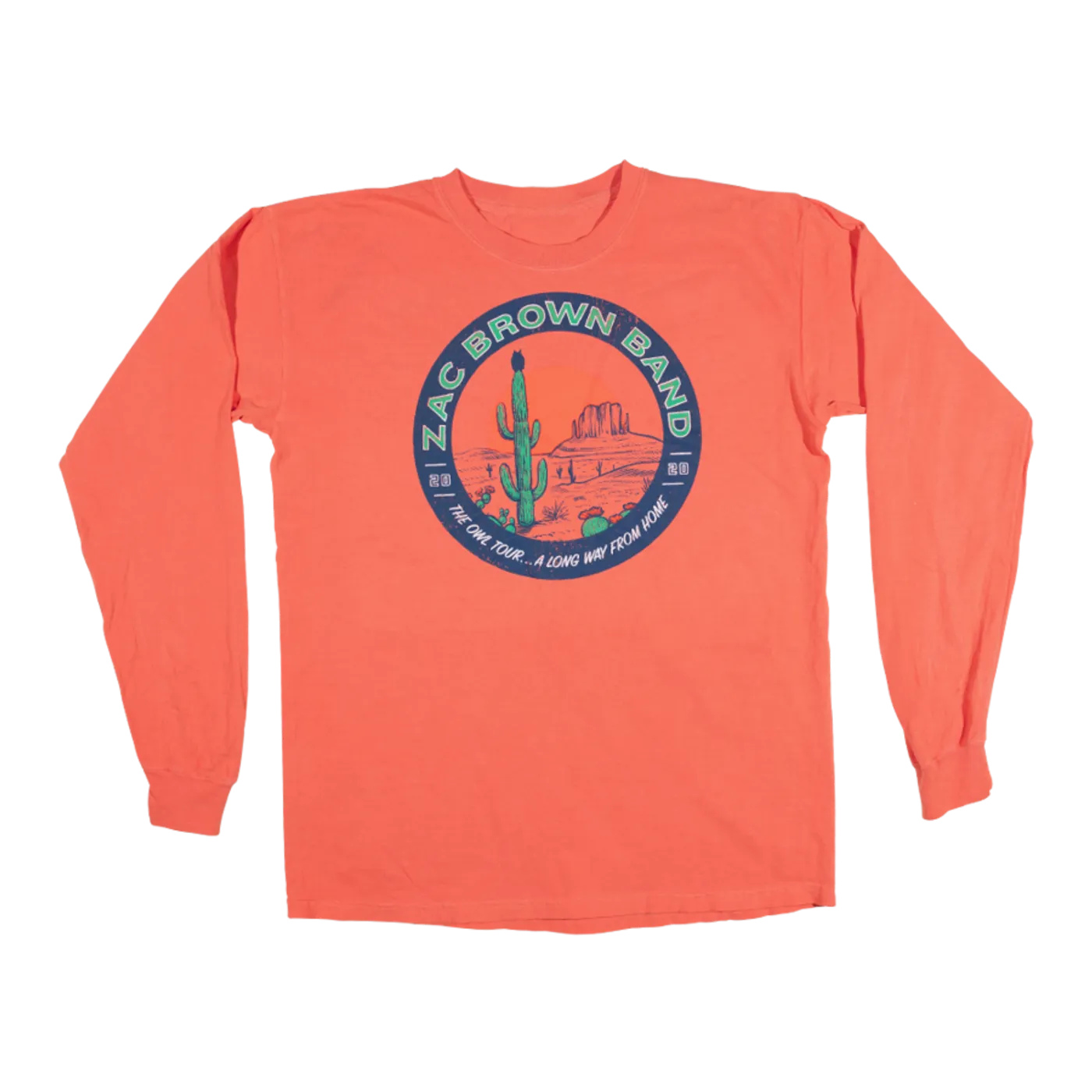 Zac Brown Band 2020 The Owl Tour Long Sleeve T-Shirt - Desert