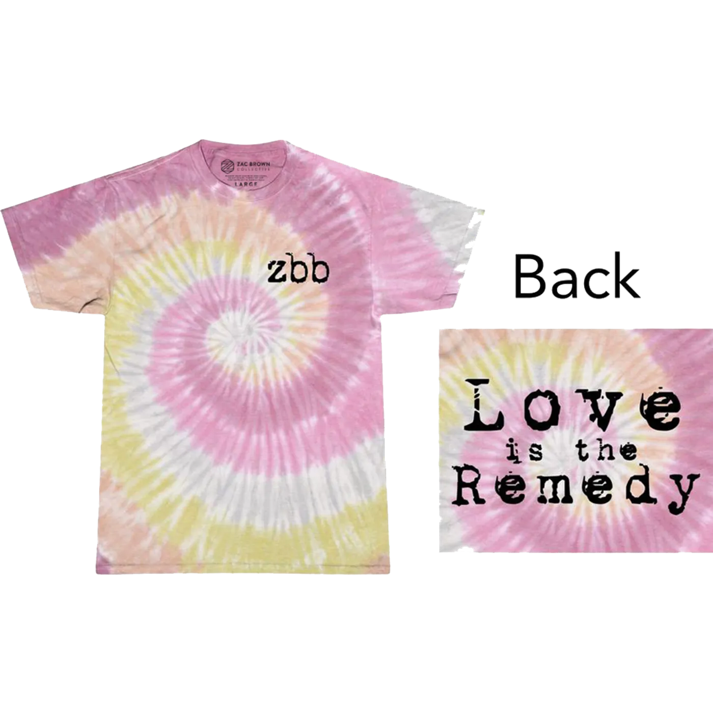 Zac Brown Band Love is the Remedy Tie-Dye T-Shirt - Pink
