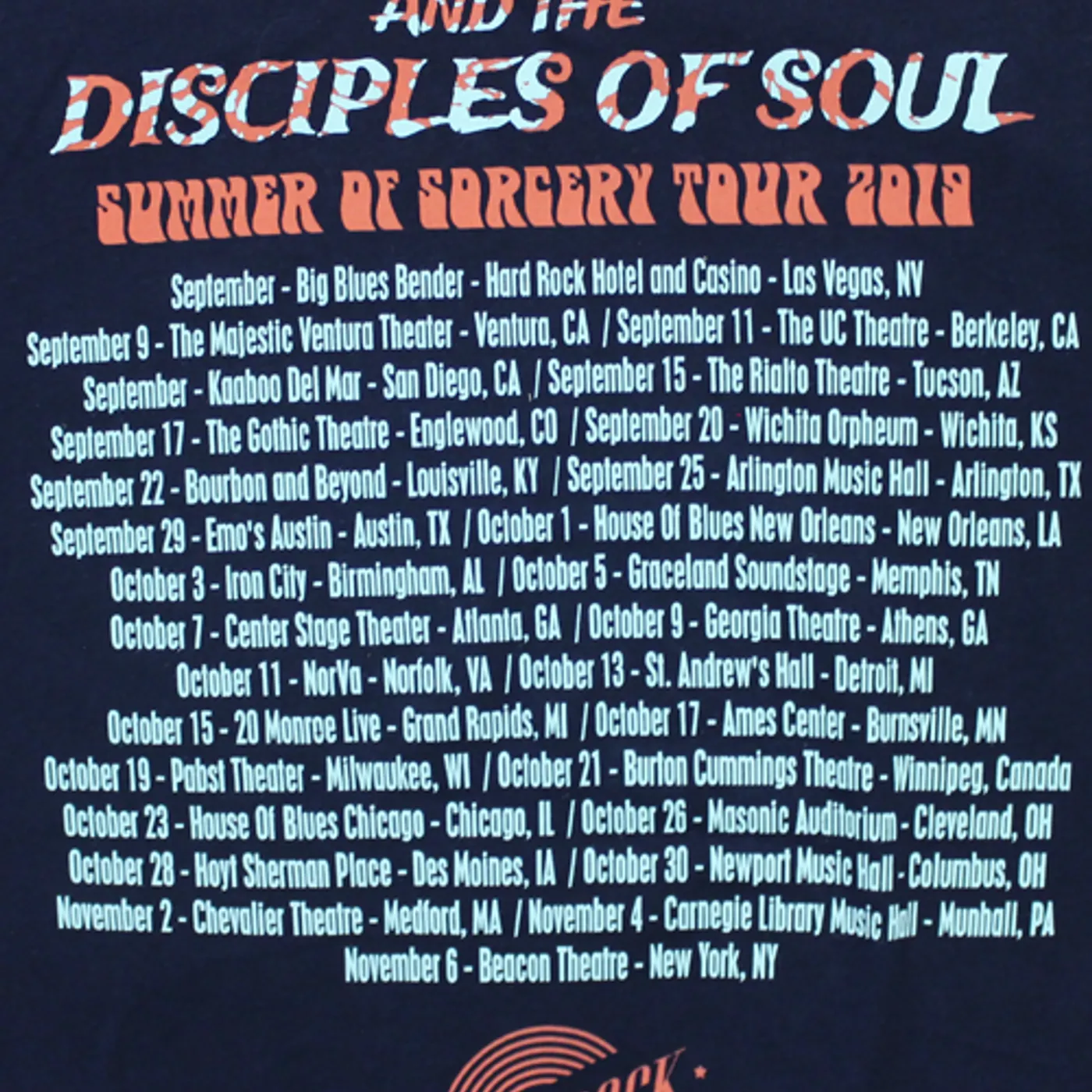 Little Steven "Summer of Sorcery/Itinerary 2019" T-Shirt