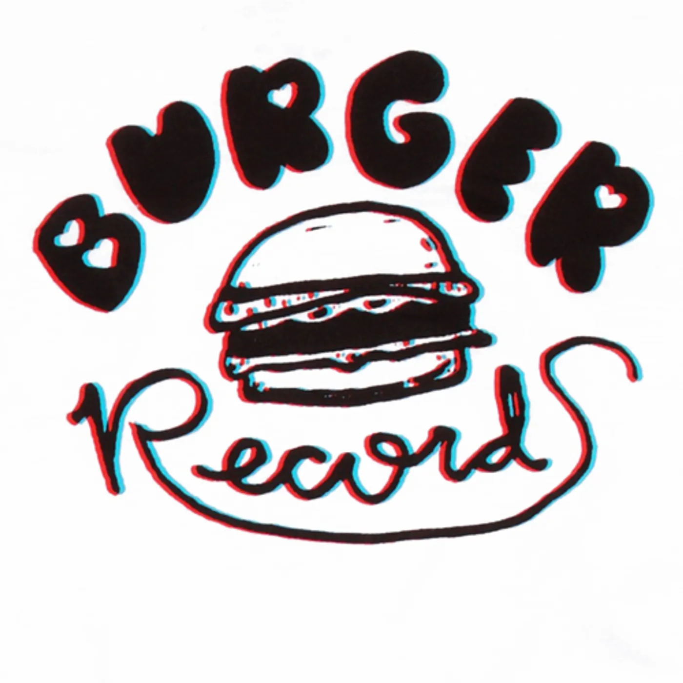 BURGER RECORDS White SS- 3D Logo