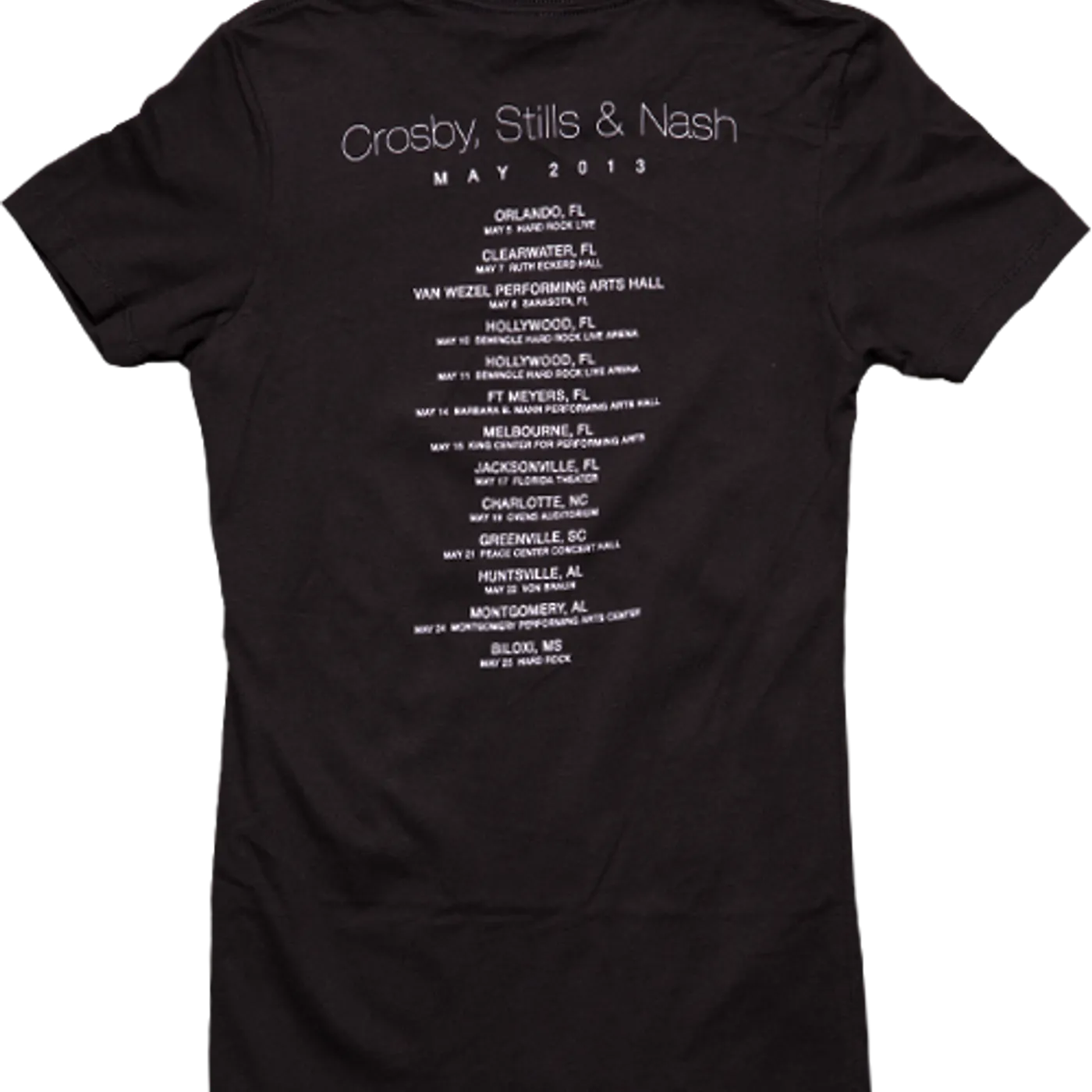 Crosby, Stills & Nash CSN "2013 Tour Photo/Itinerary" Womens T-Shirt