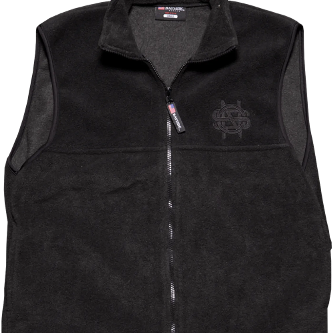 Crosby, Stills & Nash Black Fleece Vest-Initials Logo