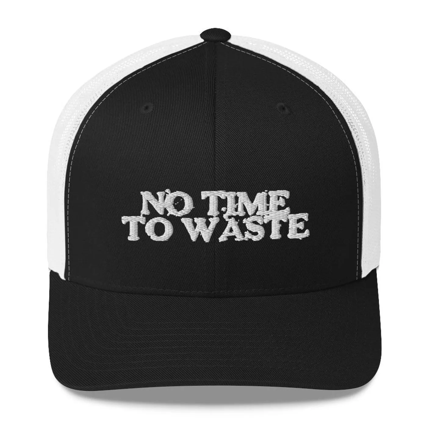 No Time To Waste  Trucker Cap Unisex (Black\White)