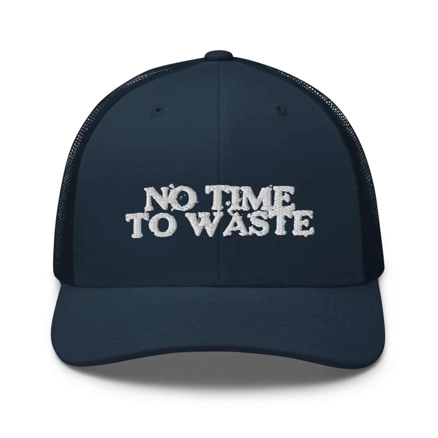No Time To Waste Trucker Cap Unisex (Navy)