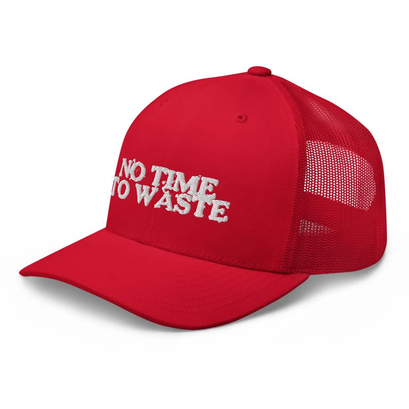 No Time To Waste Trucker Cap Unisex (Red)
