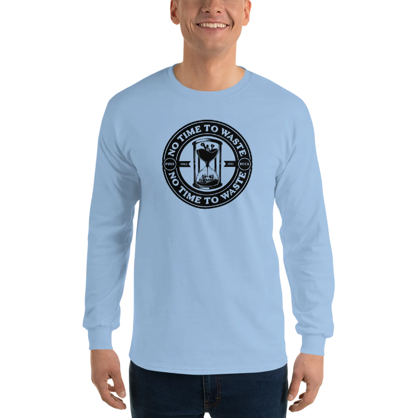 No Time To Waste N.T.T.W Logo Men’s Long Sleeve Shirt