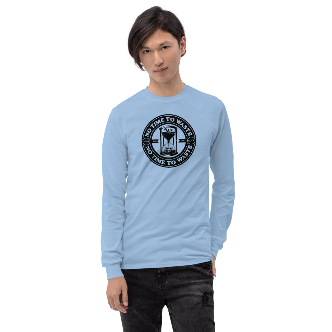 No Time To Waste N.T.T.W Logo Men’s Long Sleeve Shirt