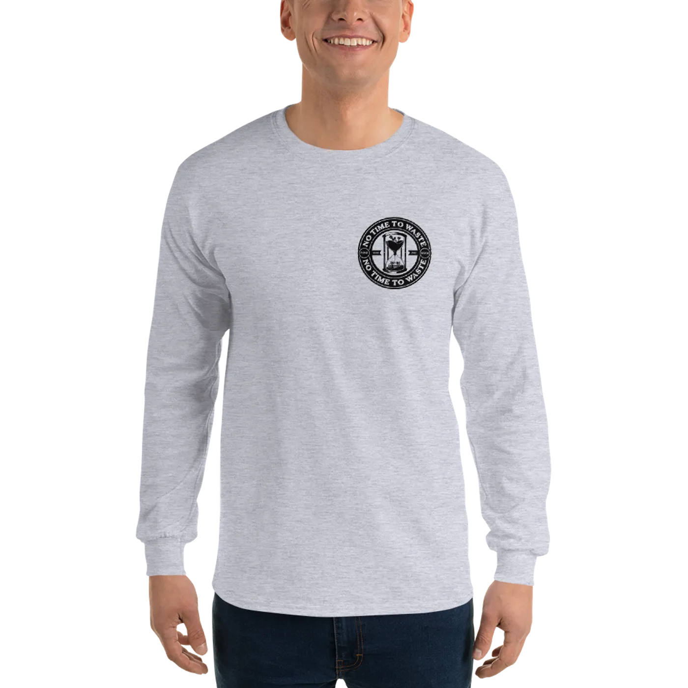 No Time To Waste N.T.T.W Logo Men’s Long Sleeve Shirt