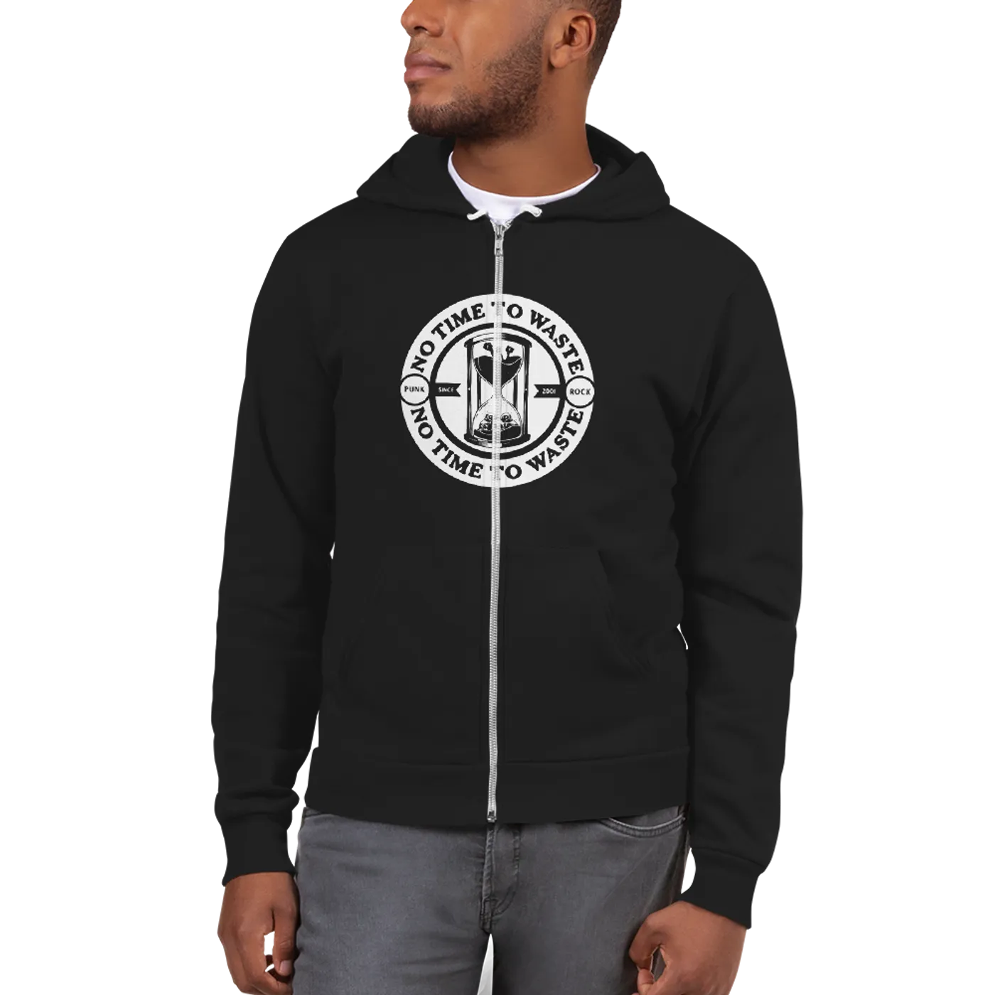 No Time To Waste N.T.T.W Logo Unisex Zip Up Hoodie