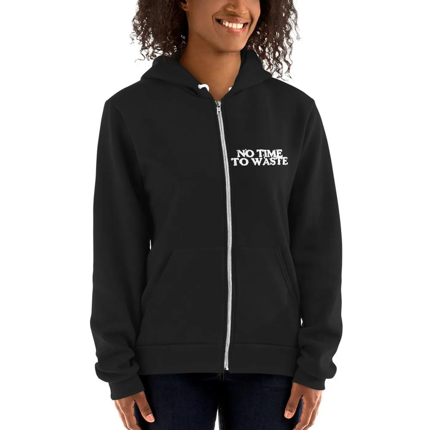 No Time To Waste N.T.T.W Logo  Front & Back Unisex Zip Up Hoodie