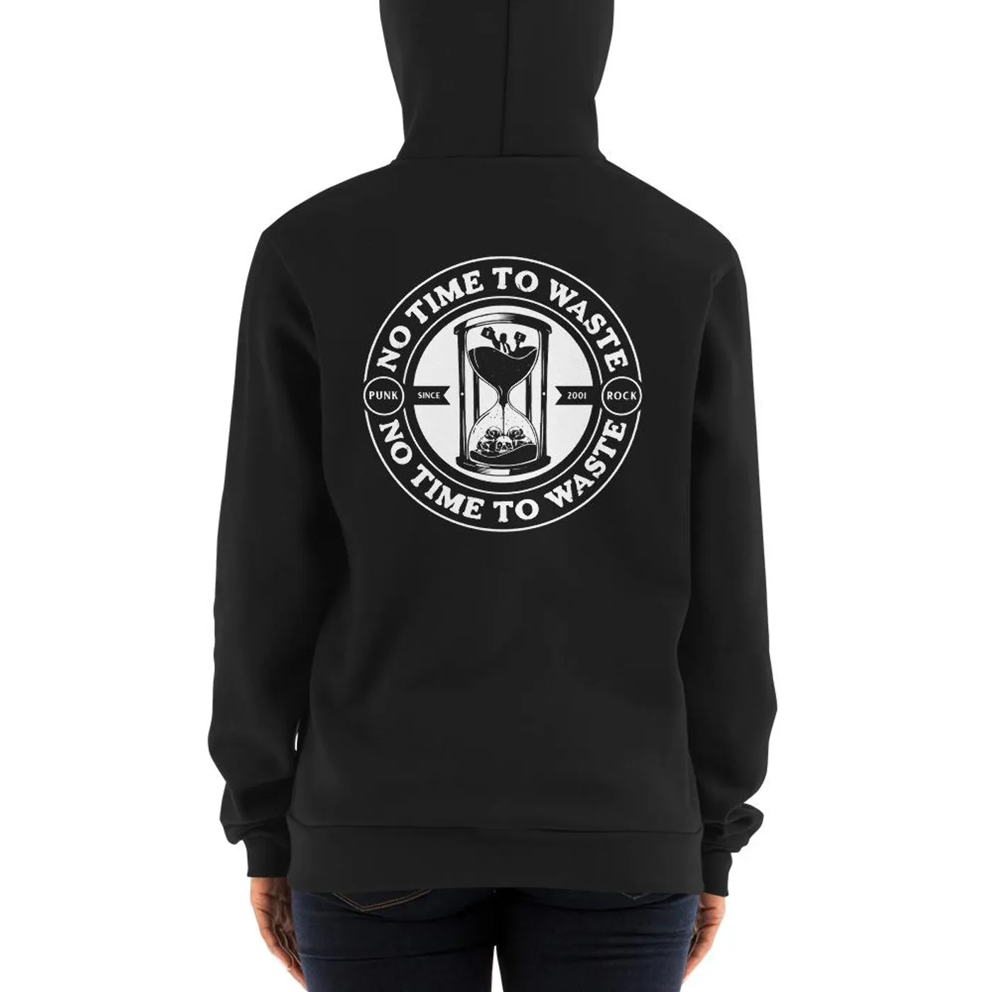 No Time To Waste N.T.T.W Logo  Front & Back Unisex Zip Up Hoodie