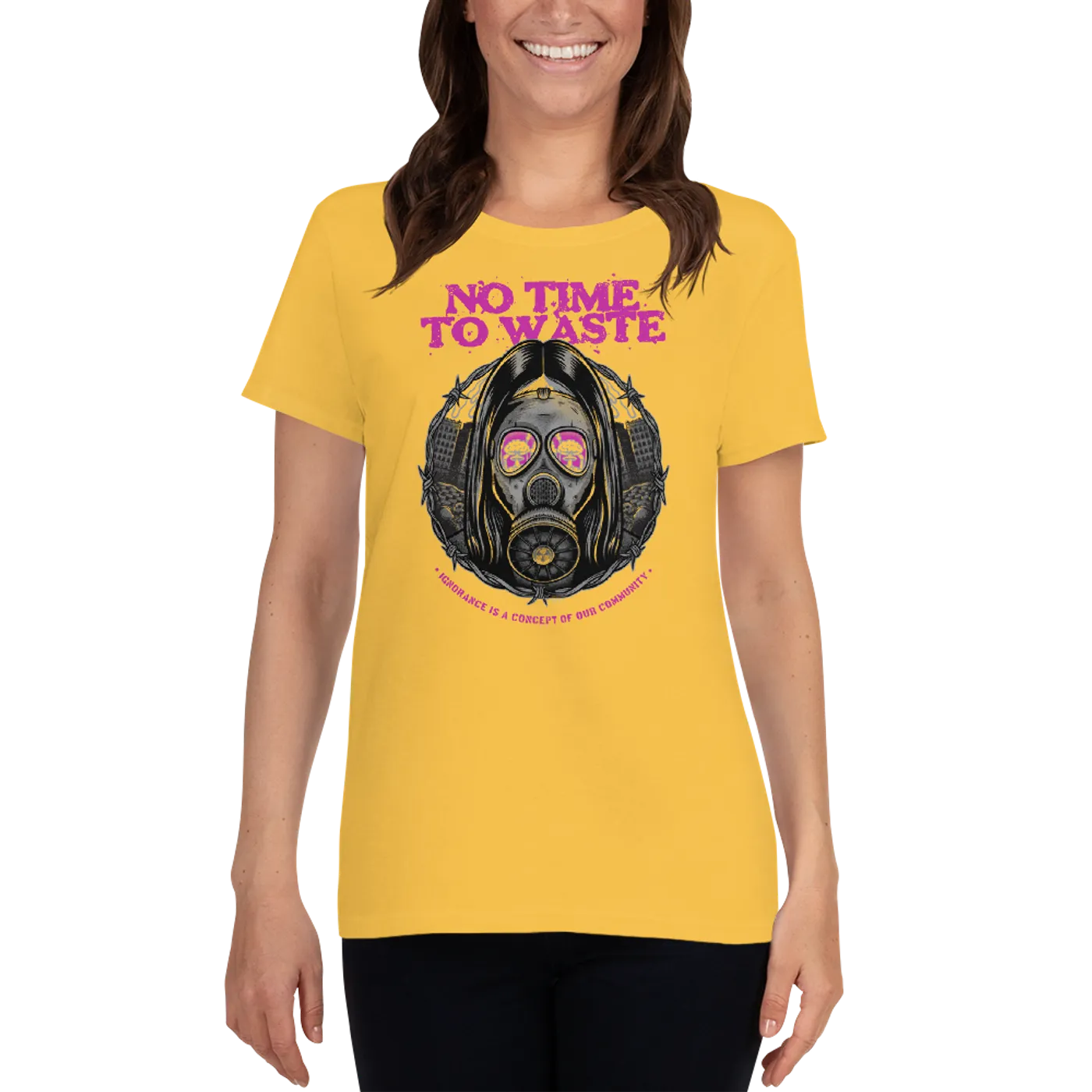No Time To Waste N.T.T.W Toxic Pink Women's Short Sleeve T-Shirt
