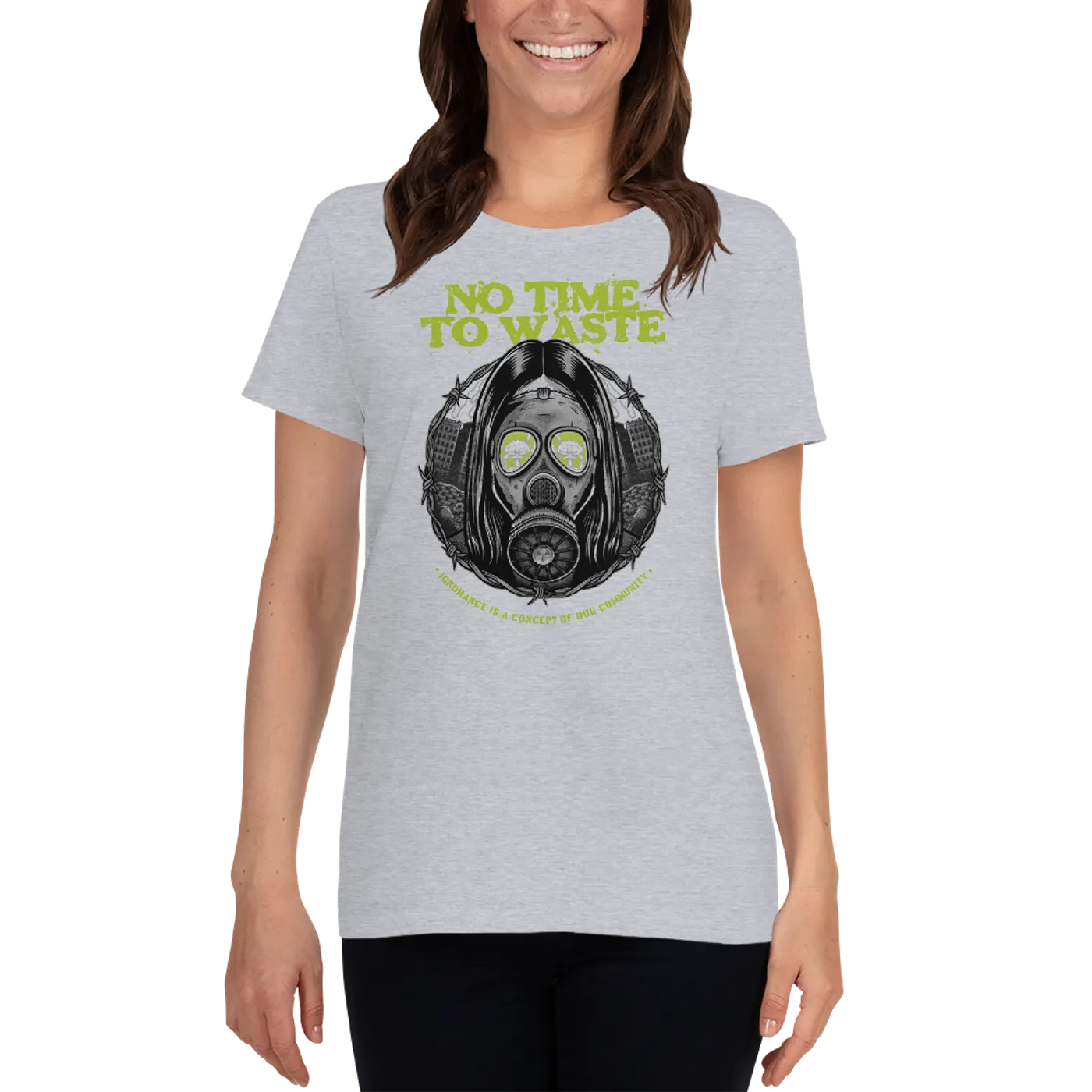 No Time To Waste N.T.T.W Toxic Green Women's Short Sleeve T-Shirt