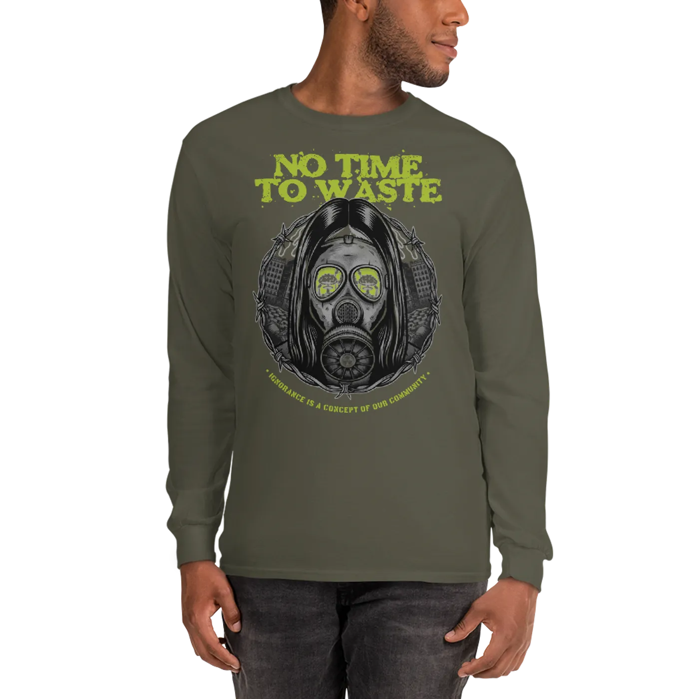 No Time To Waste N.T.T.W Toxic Men’s Long Sleeve Shirt