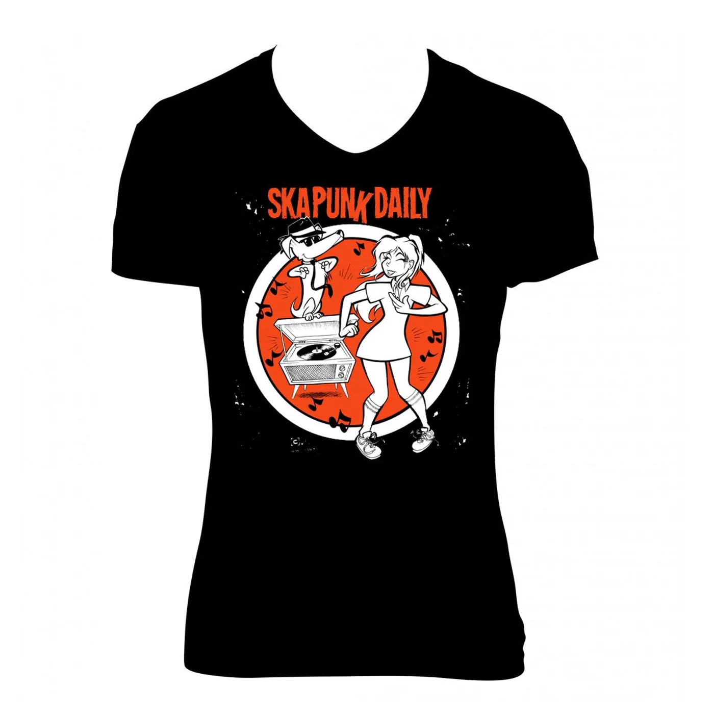 Road Dog Merch Ska Punk Daily "Dog Skanking" Shirt (Woman)