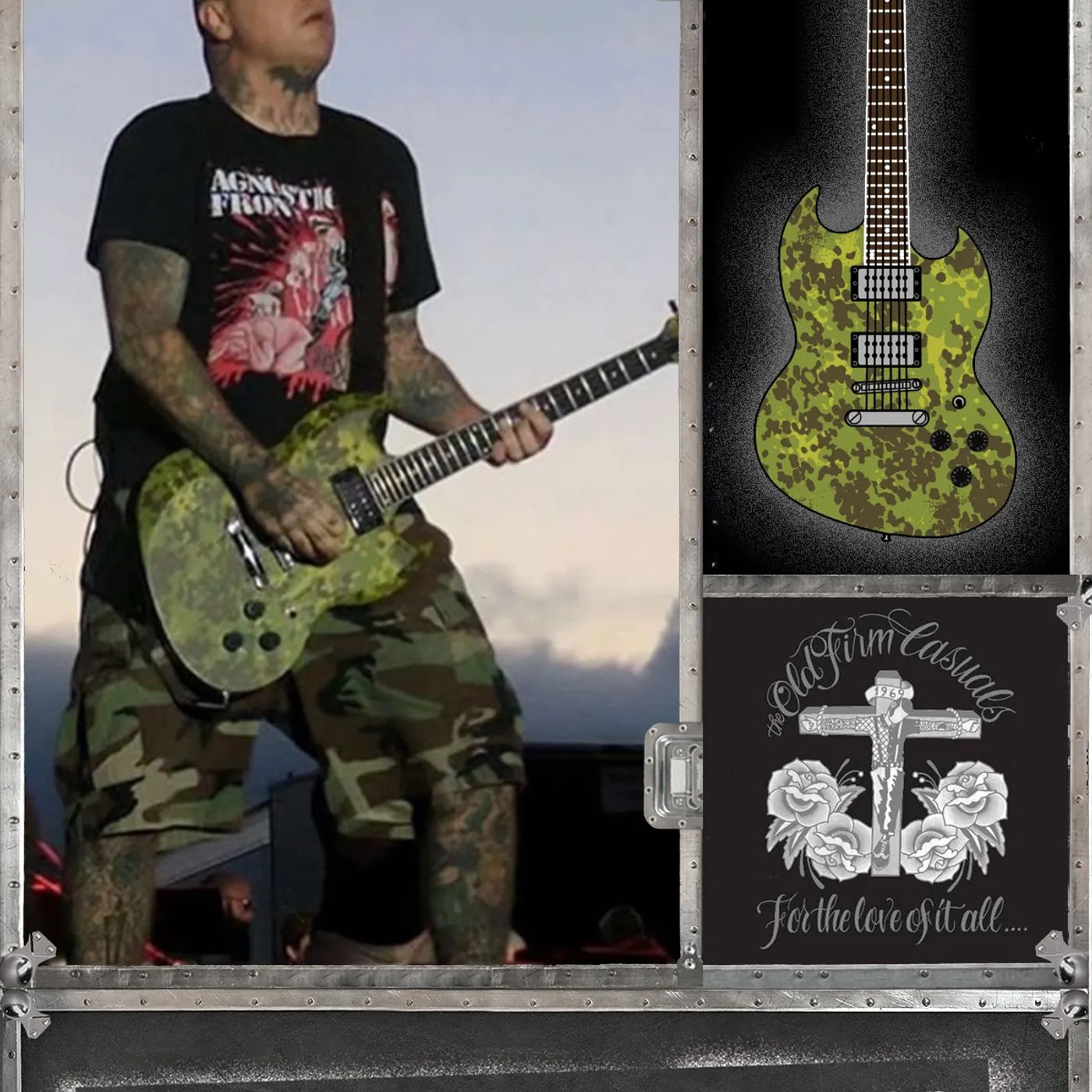 Lars Frederiksen and the Bastards "Volsung Danish Camo" Punk Guitar Pin Series #4